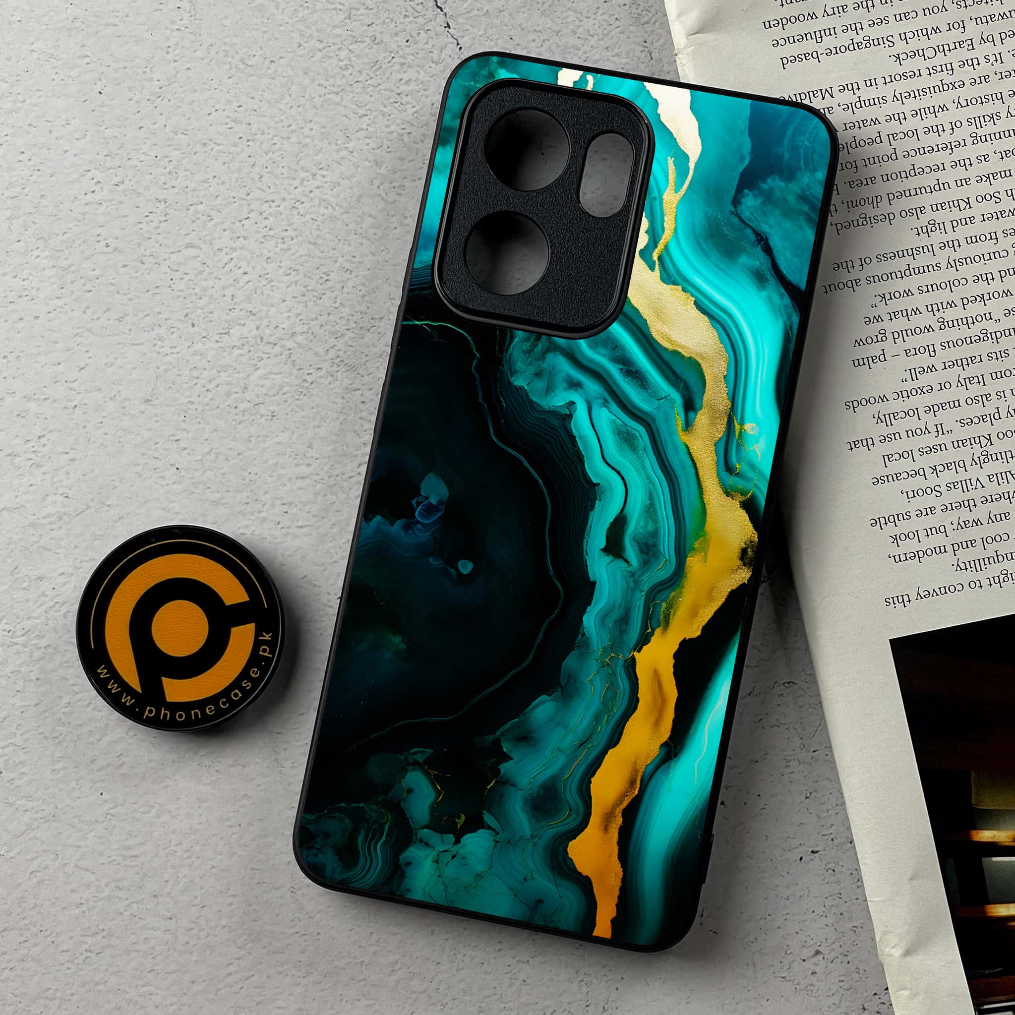 Oppo Reno 13F - Liquid Marble 2.0 Series - Premium Metal Printed Soft Bumper Shockproof Case