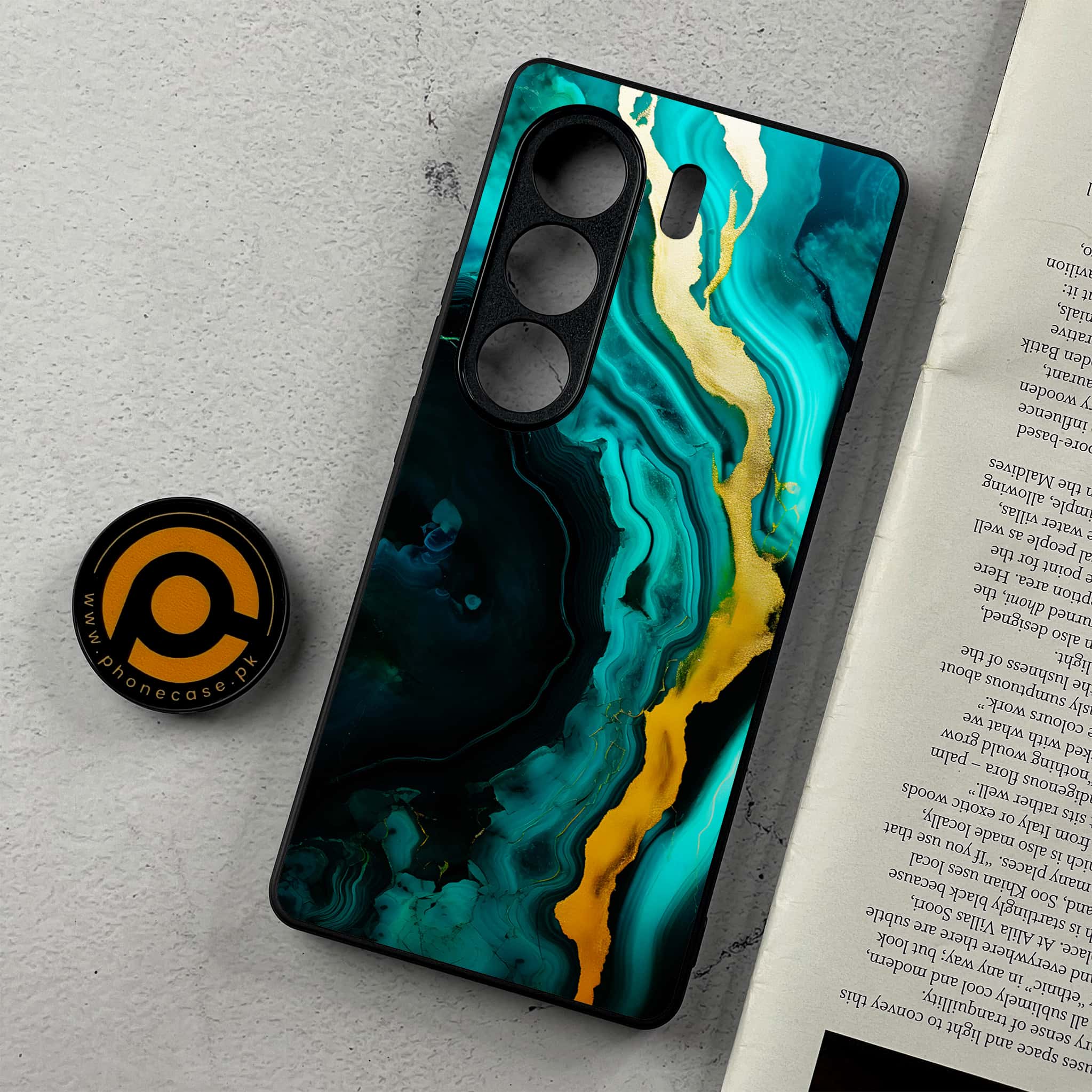 Tecno Camon 40 - Liquid Marble 2.0 Series - Premium Metal Printed Soft Bumper Shockproof Case