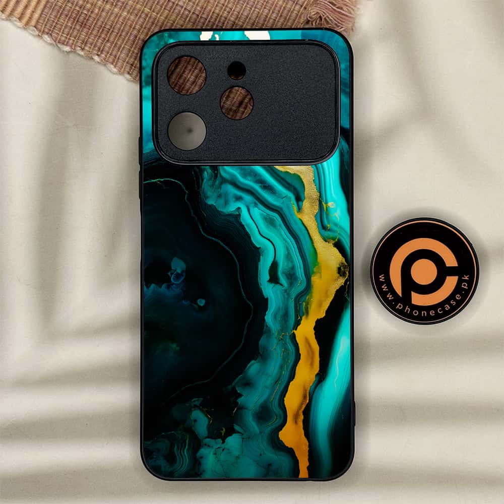 Tecno Spark 40 - Liquid Marble 2.0 Series - Premium Metal Printed soft Bumper shock Proof Case