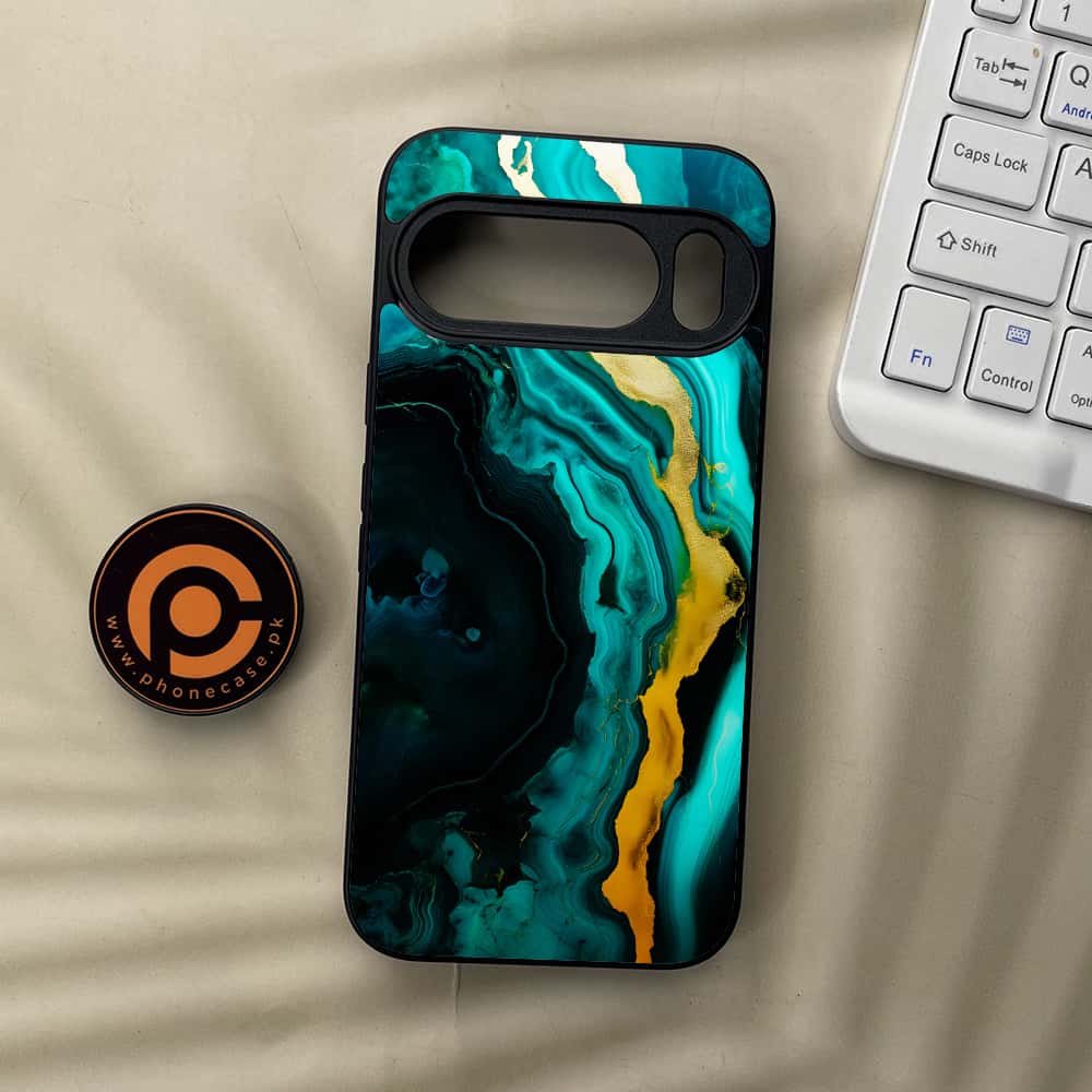Google Pixel 10  - Liquid Marble 2.0 Series - Premium Metal Printed soft Bumper Shockof Case