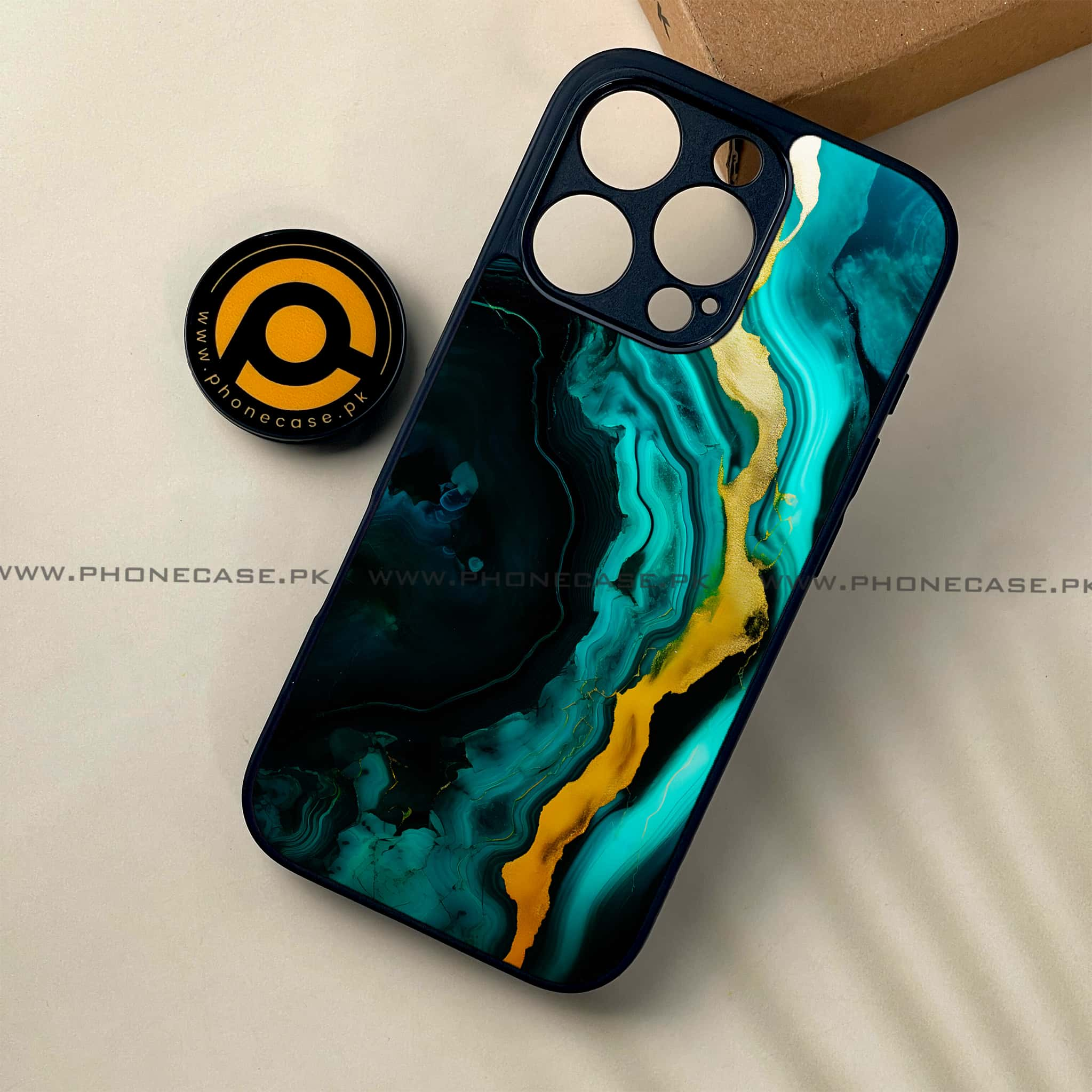 iPhone 16 Pro - Liquid Marble 2.0 Series - Premium Printed Glass soft Bumper shock Proof Case