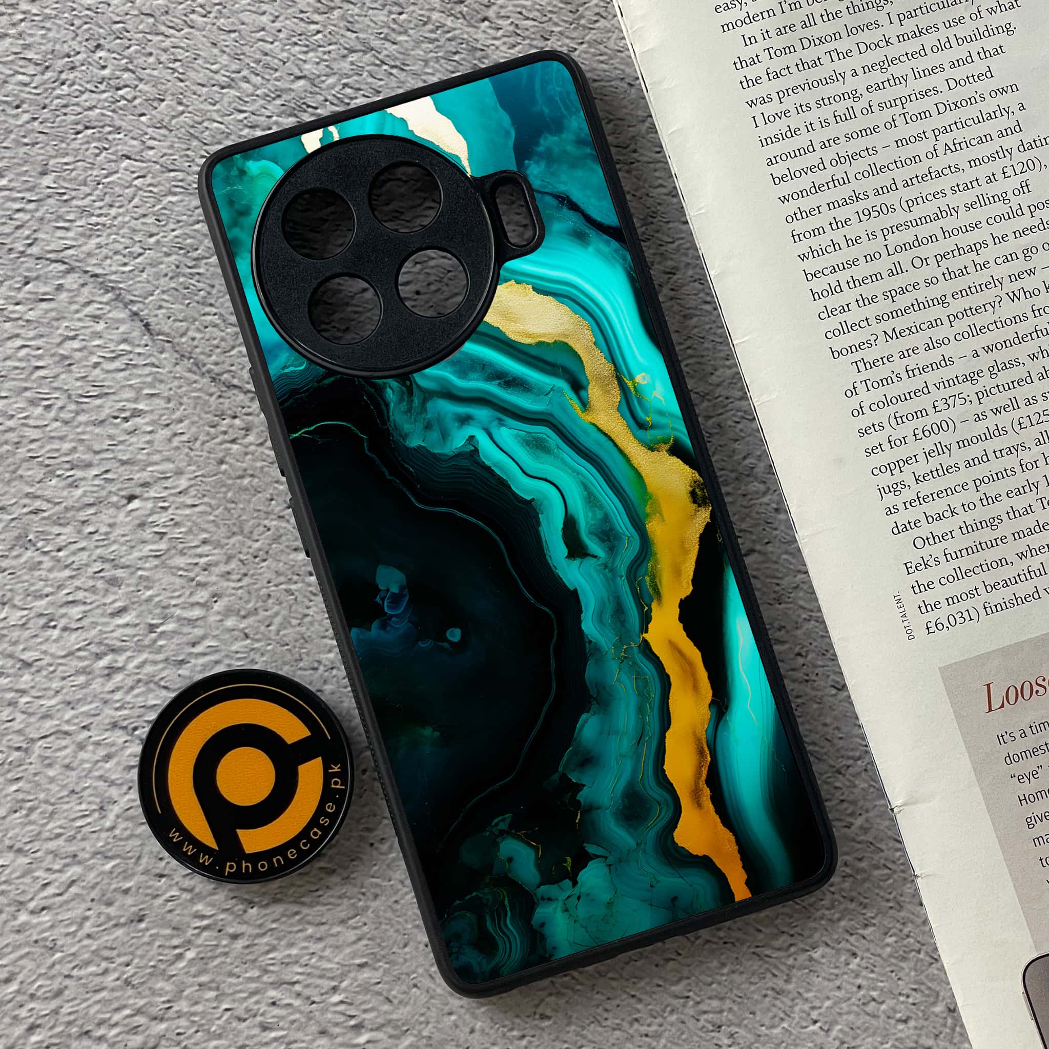 Tecno Spark 20 pro plus - Liquid Marble 2.0 Series - Premium Printed Glass soft Bumper shock Proof Case