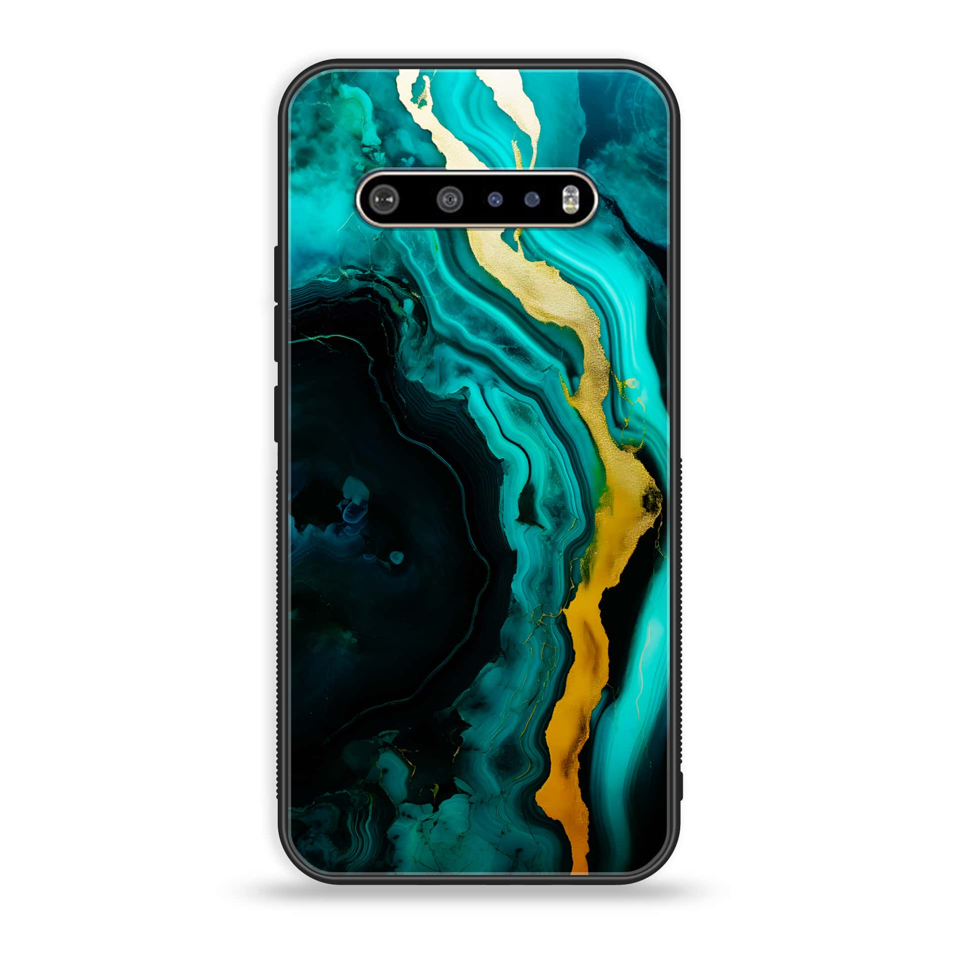 LG V60 Liquid Marble 2.0 Series Premium Printed Glass soft Bumper shock Proof Case