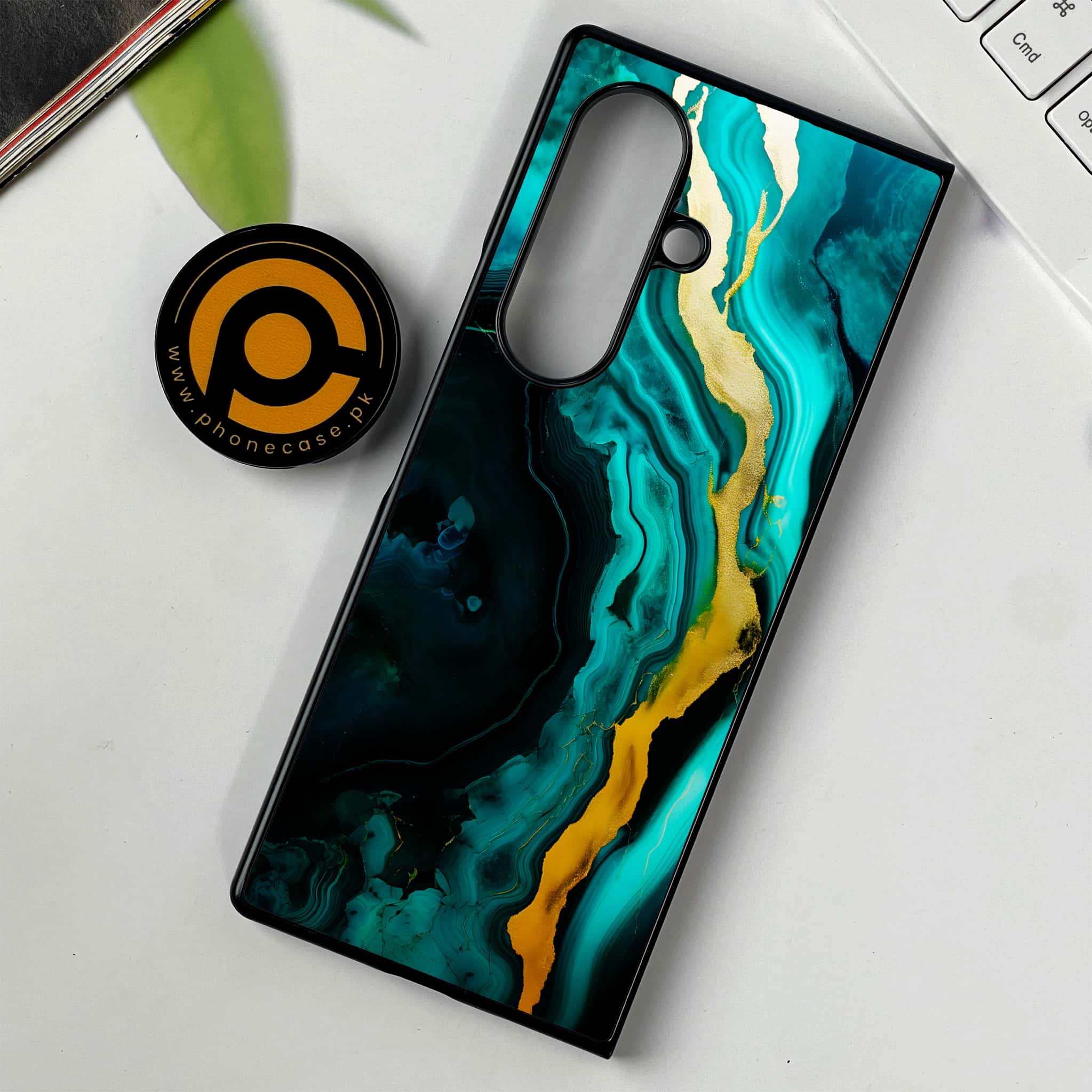 Samsung Galaxy Z Fold 7 - Liquid Marble 2.0 Series - Premium Metal Printed soft Bumper shock Proof Case