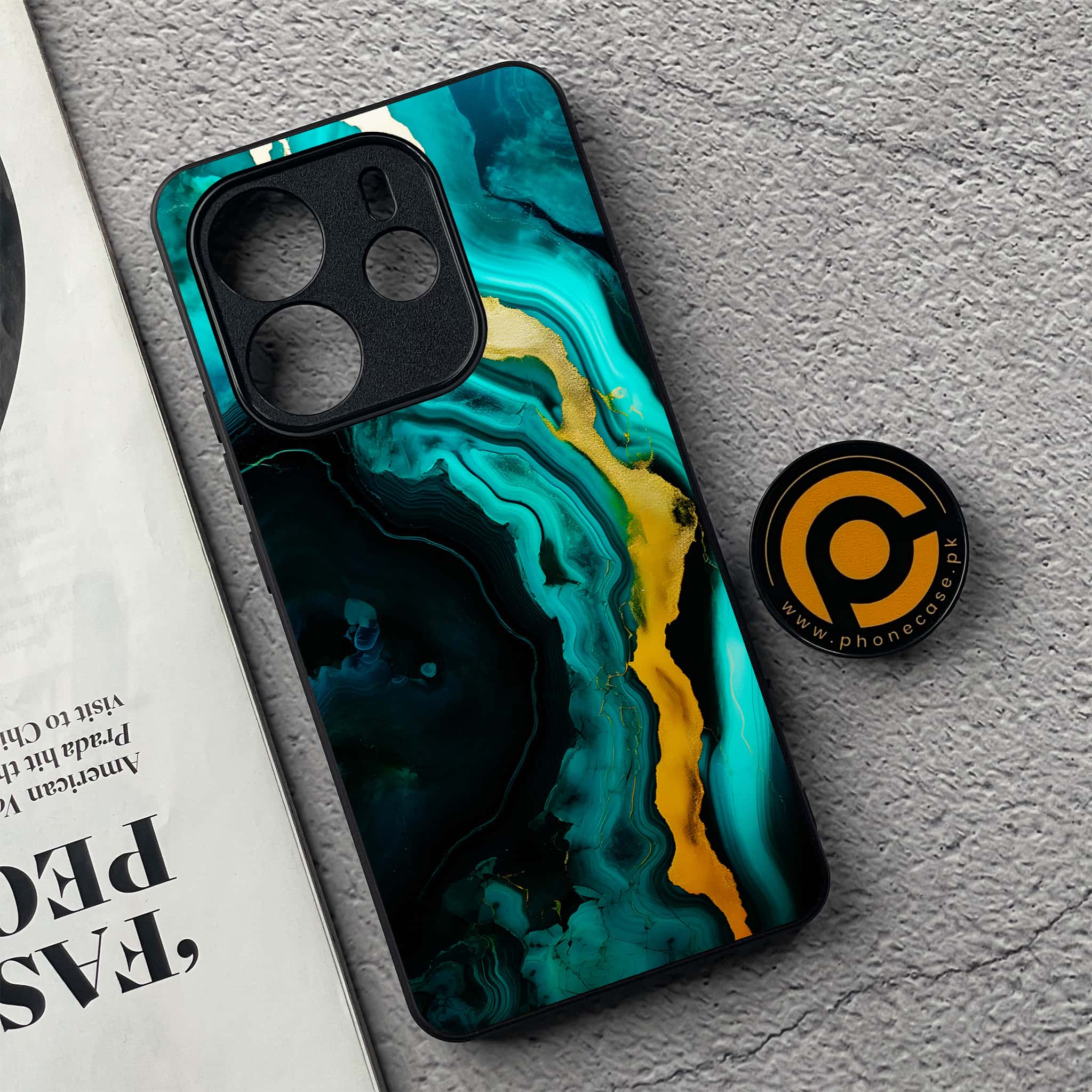 Xiaomi Redmi Note 14 - Liquid Marble 2.0 Series - Premium Printed Glass soft Bumper shock Proof Case