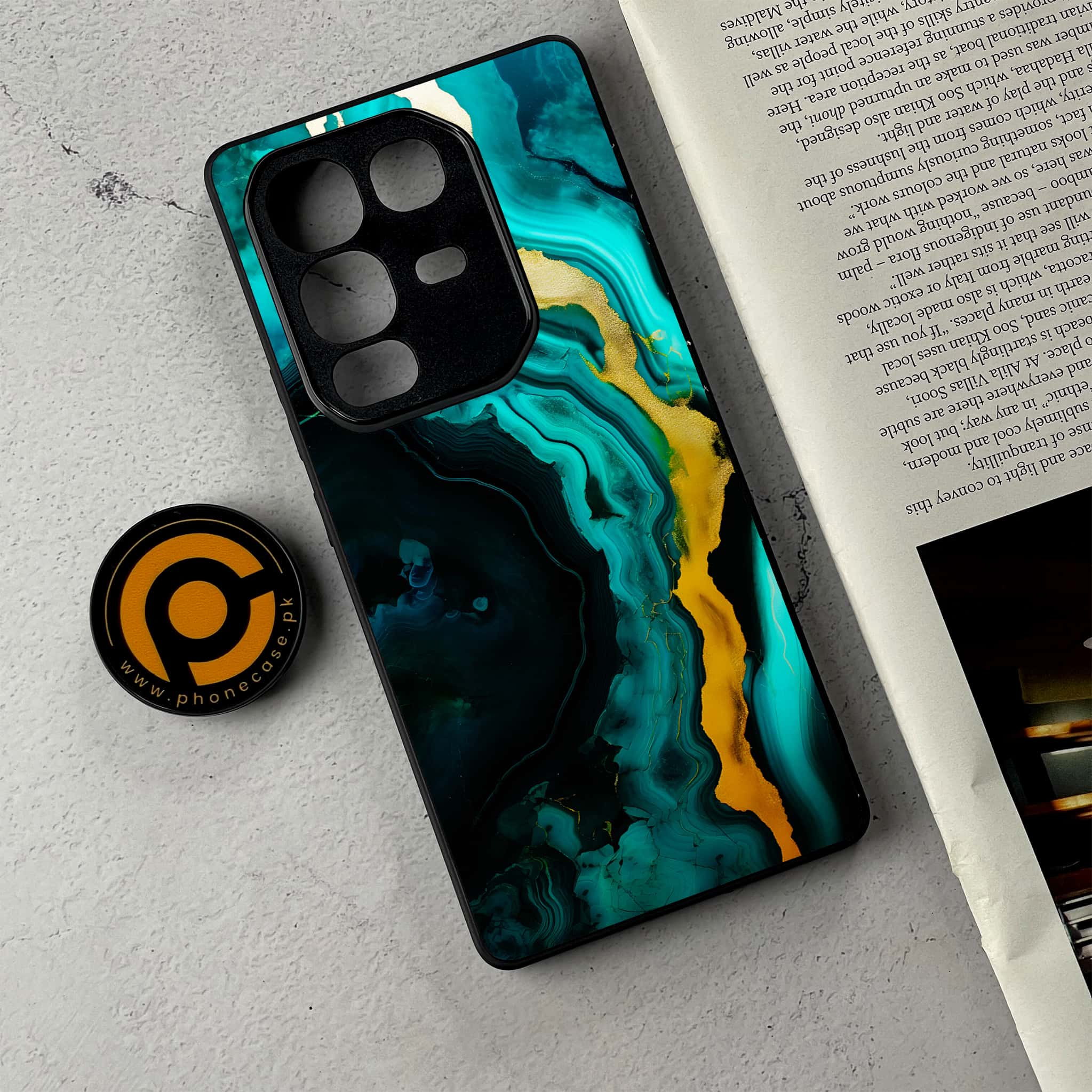 Infinix Note 50 Pro Plus - Liquid Marble 2.0 Series - Premium Metal Printed Soft Bumper Shockproof Case