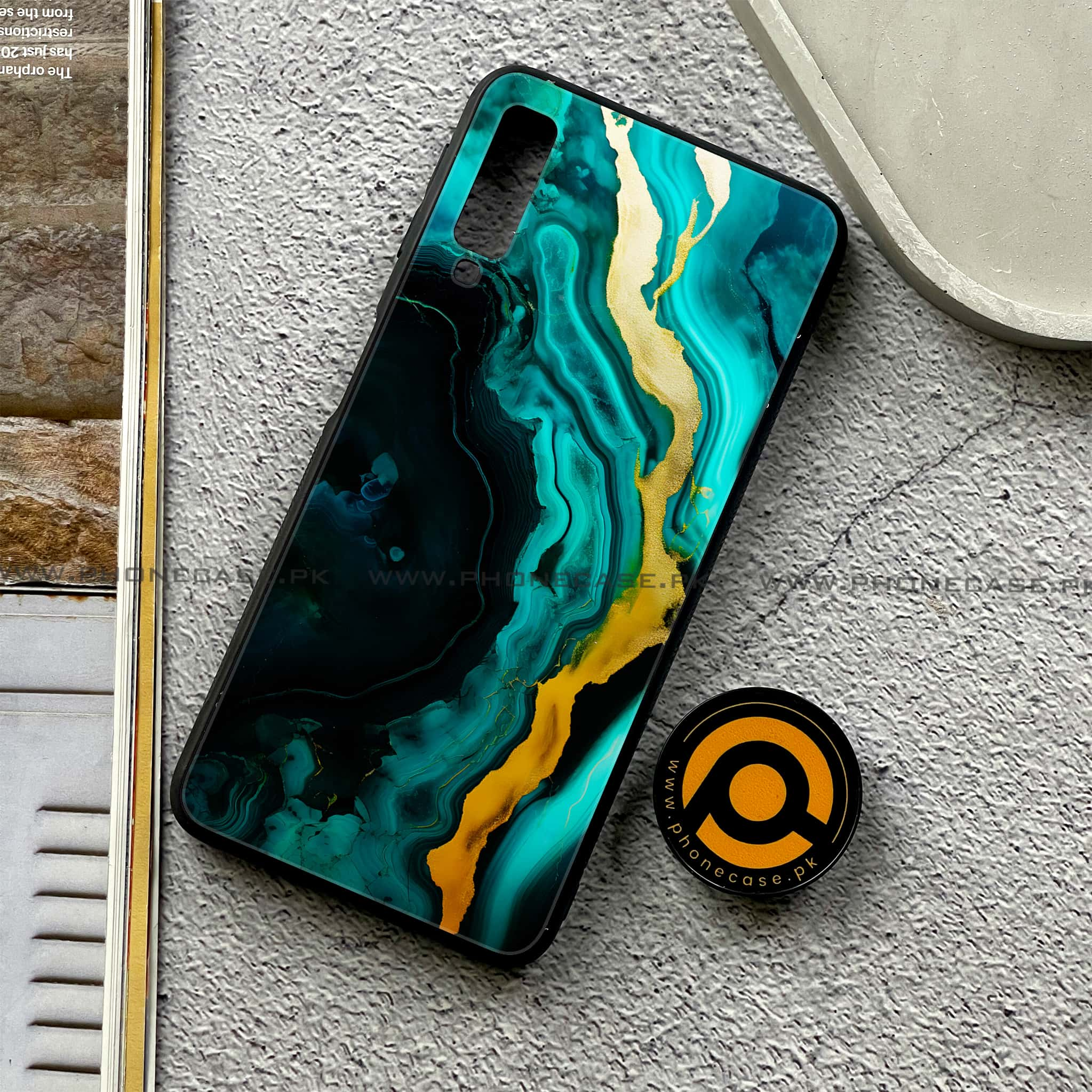 Galaxy A7 2018 - Liquid Marble 2.0 Series - Premium Printed Metal soft Bumper shock Proof Case