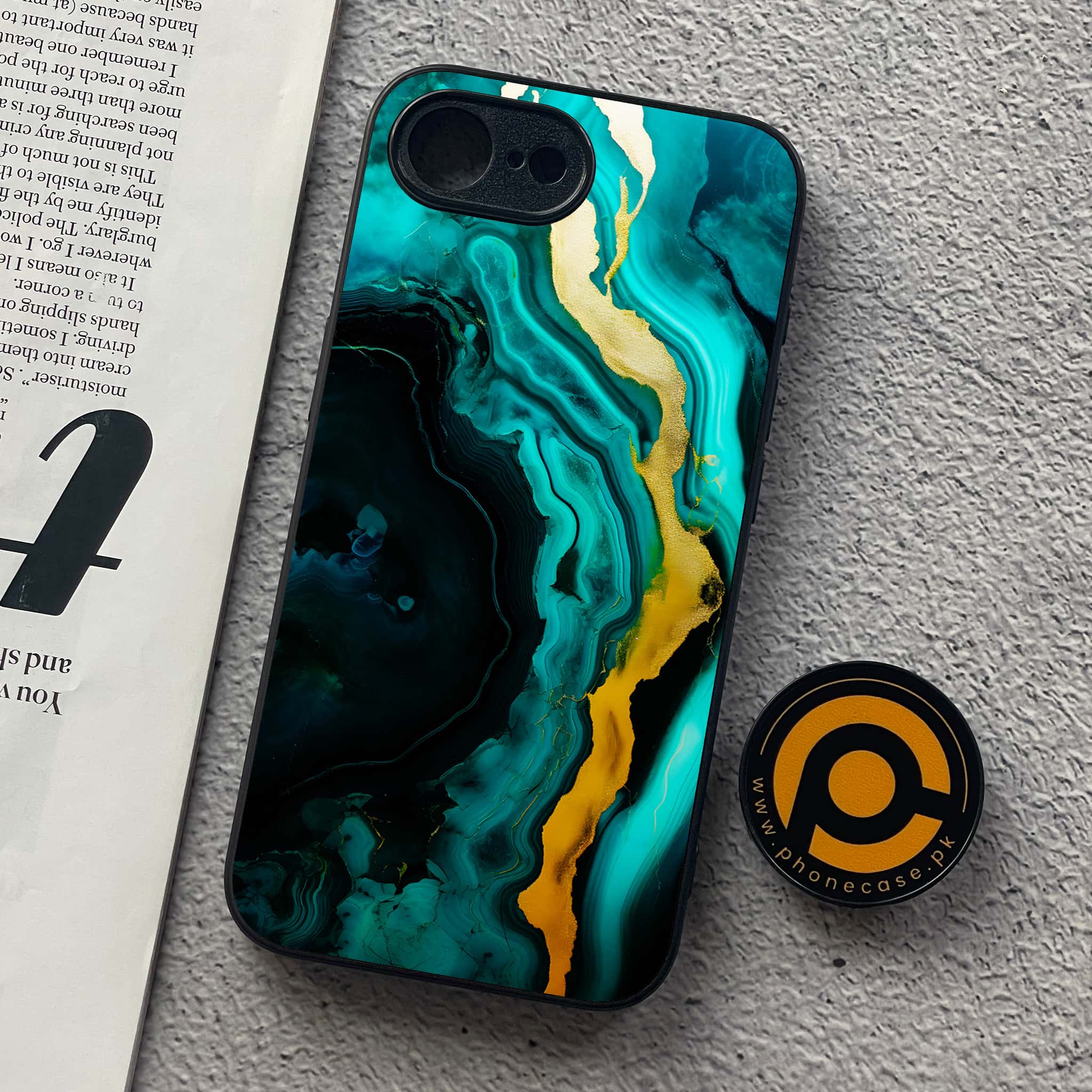 iPhone 16e - Liquid Marble 2.0 Series - Premium Metal  Printed soft Bumper shock Proof Case