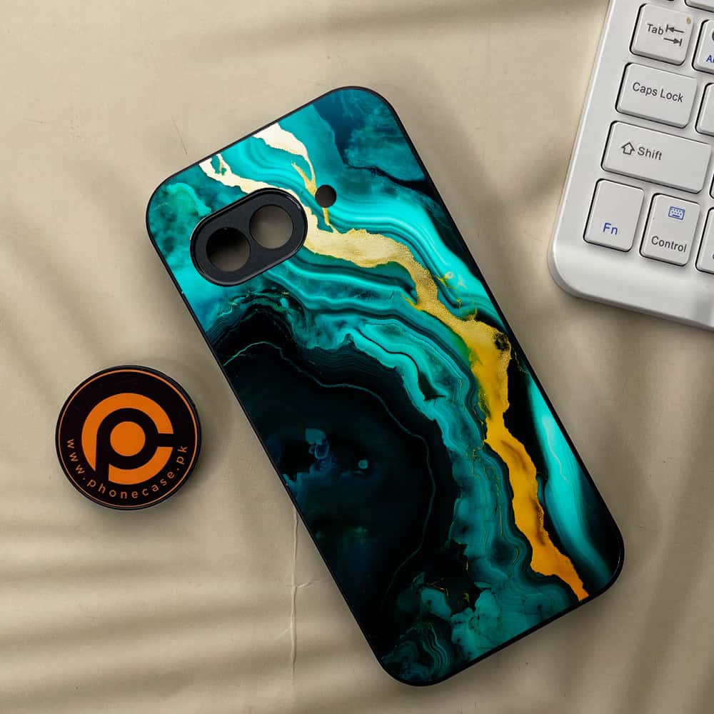 Google Pixel 9a - Liquid Marble 2.0 Series - Premium Metal Printed soft Bumper Shock Proof Case