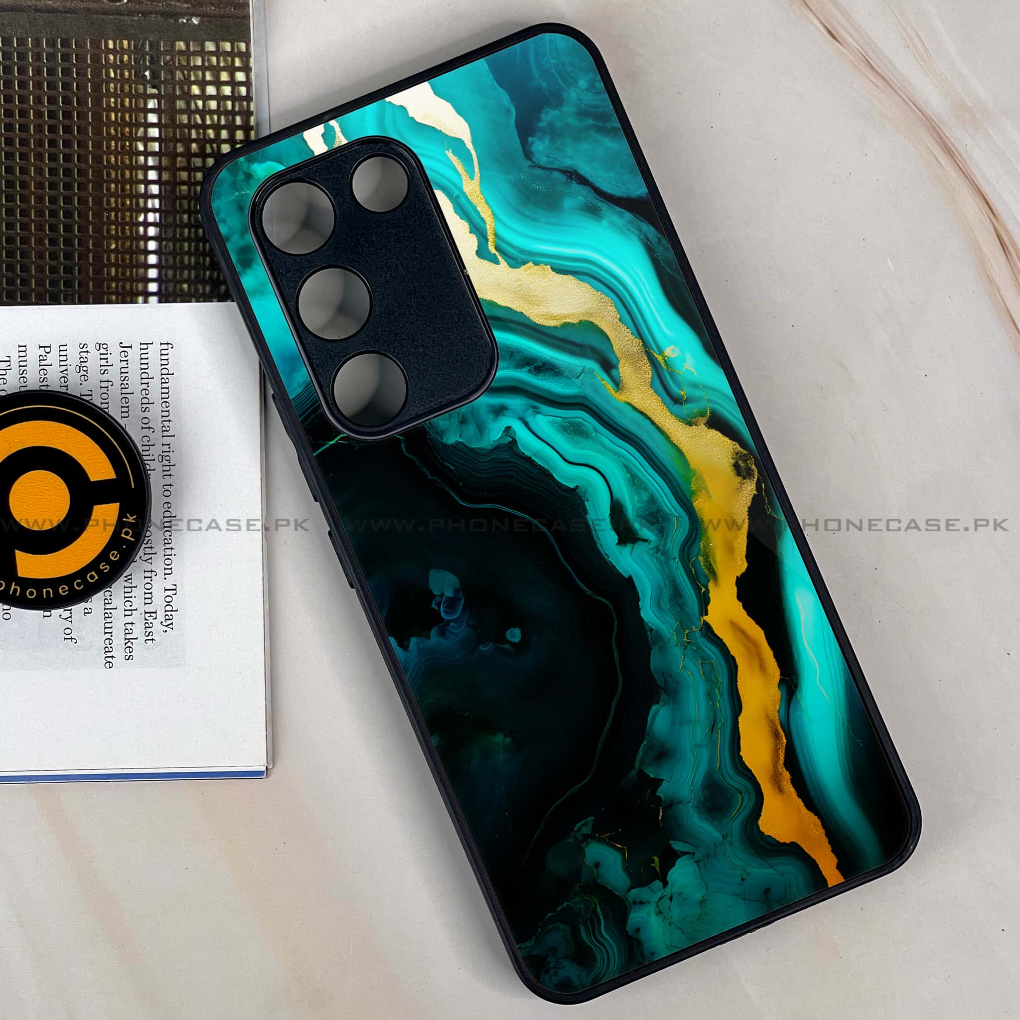 Vivo Y200e - Liquid Marble 2.0 Series - Premium Metal Printed soft Bumper shock Proof Case