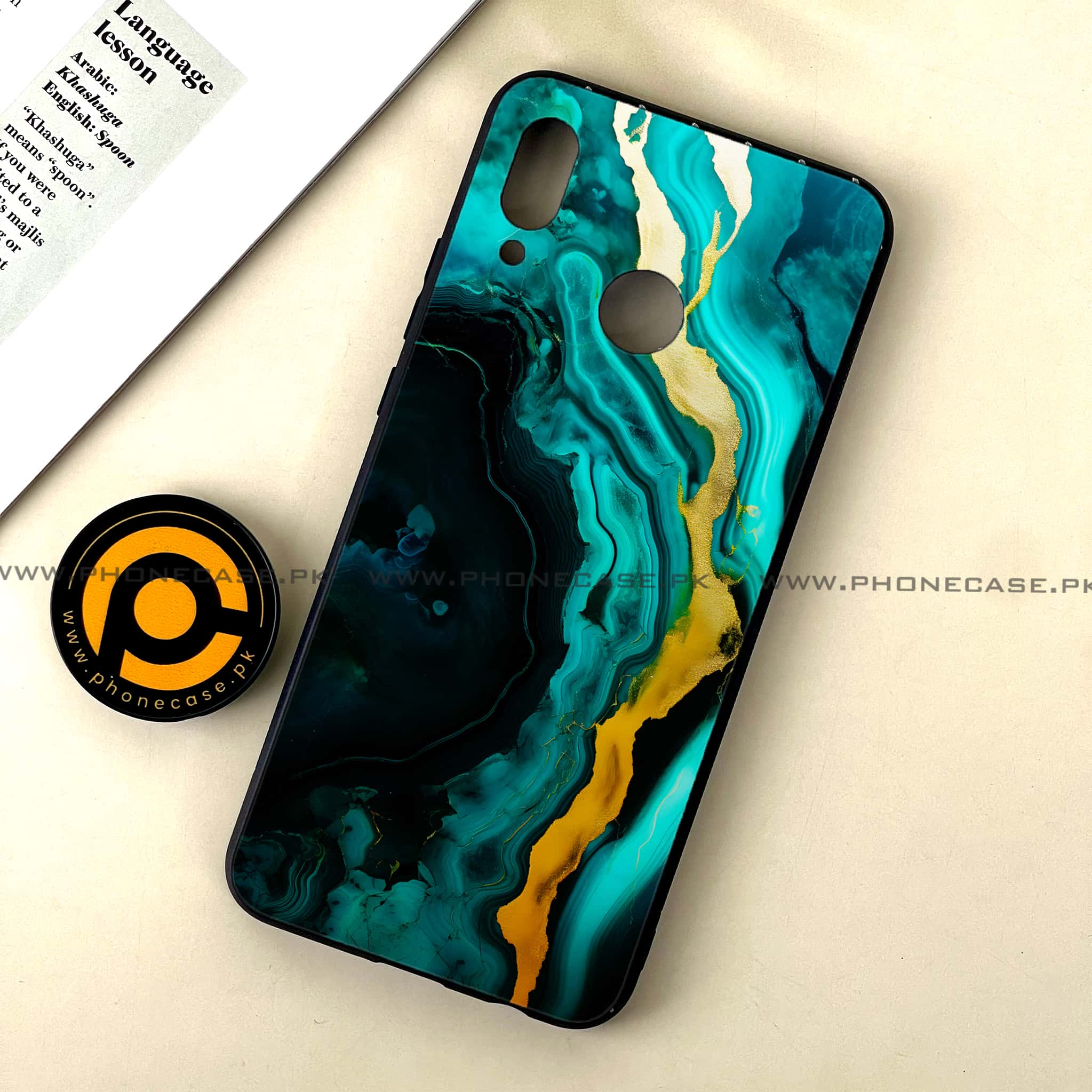 Huawei Nova 3 - Liquid Marble 2.0 Series - Premium Printed Glass soft Bumper shock Proof Case