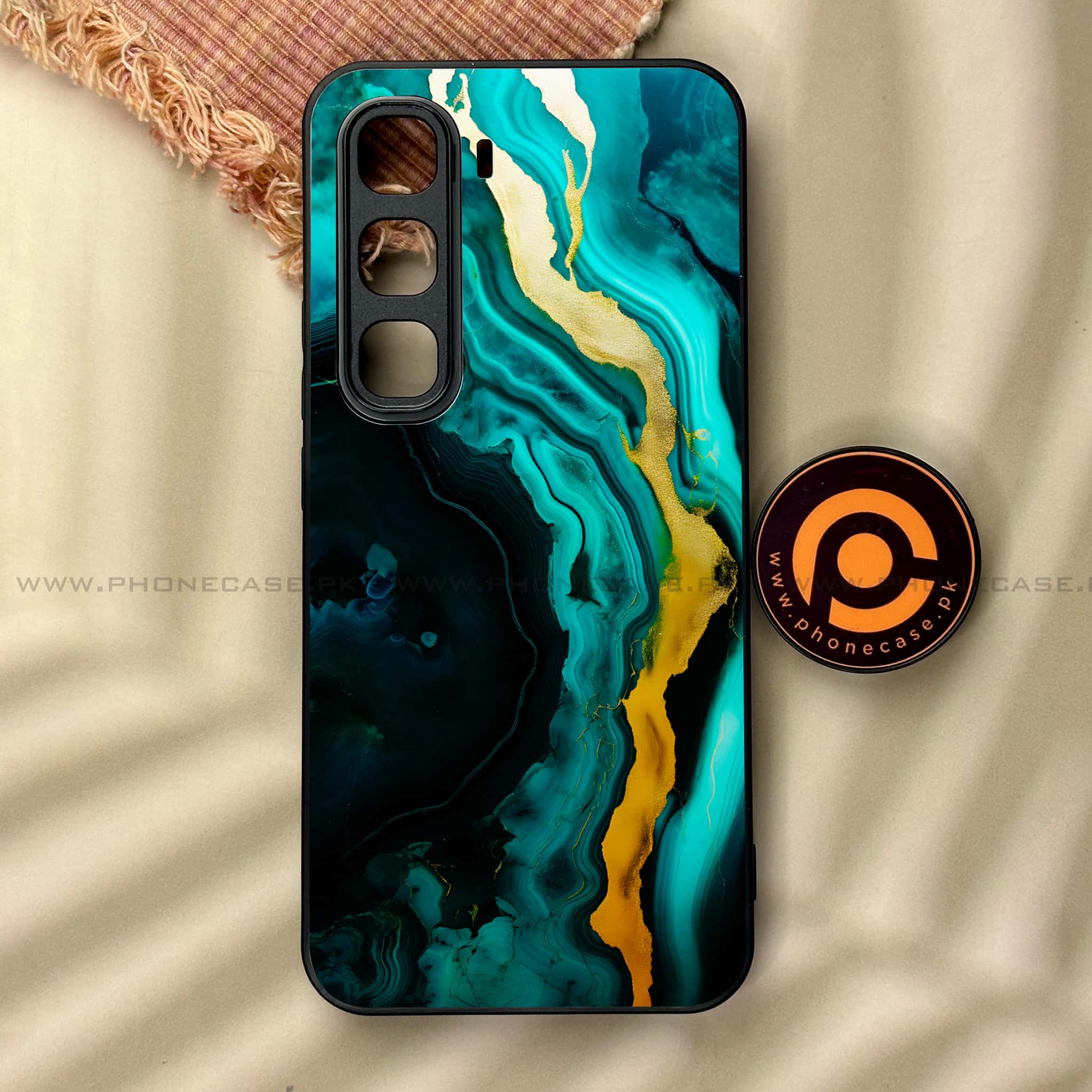 Infinix Hot 60 Pro - Liquid Marble 2.0 Series - Premium Metal Printed soft Bumper shock Proof Case