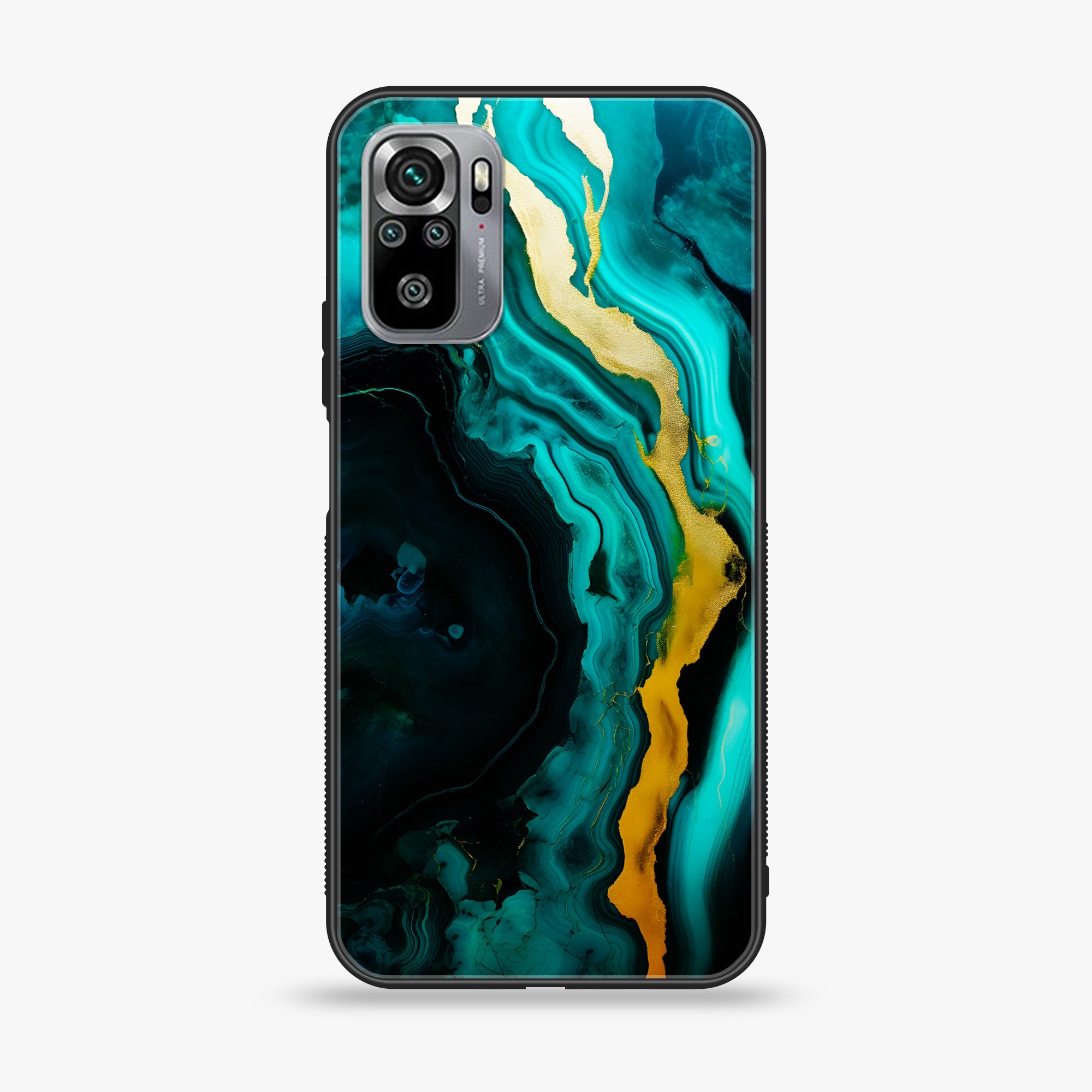 Xiaomi Redmi Note 10S- Liquid Marble 2.0 Series - Premium Printed Glass soft Bumper shock Proof Case