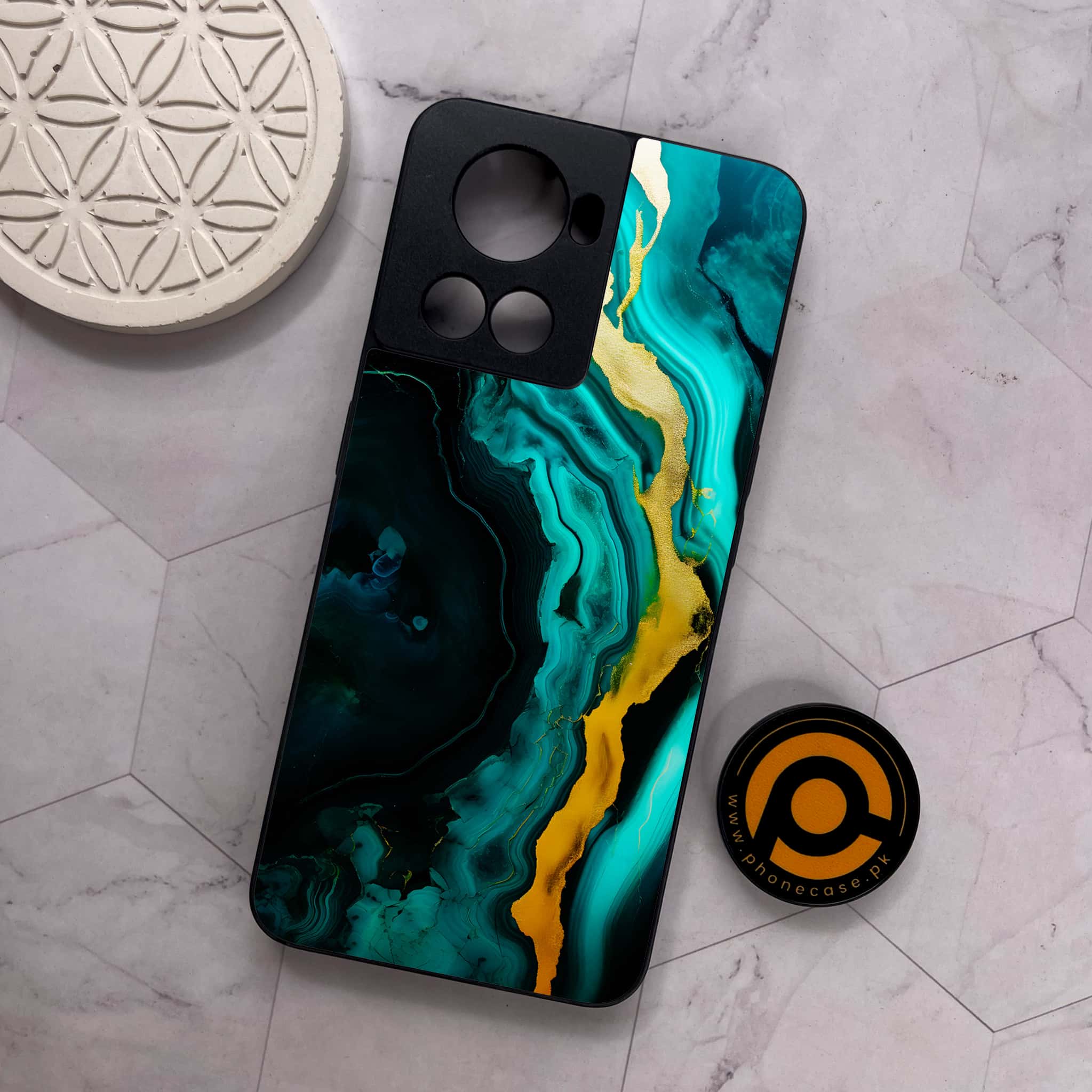 OnePlus 10R -    Liquid Marble 2.0 Series  -  Premium Metal Printed soft Bumper shock Proof Case