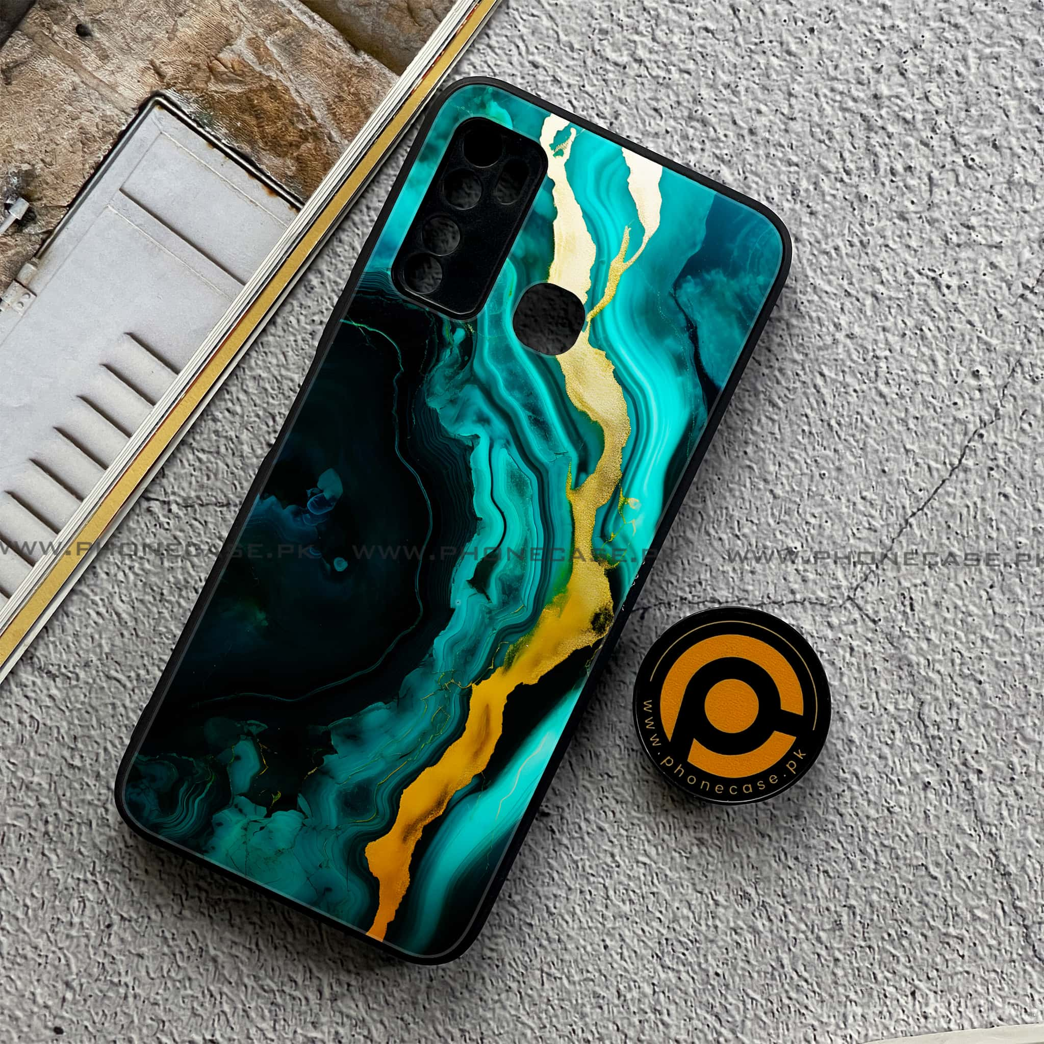 Infinix Note 7 Lite - Liquid Marble 2.0 Series - Premium Printed Metal soft Bumper shock Proof Case