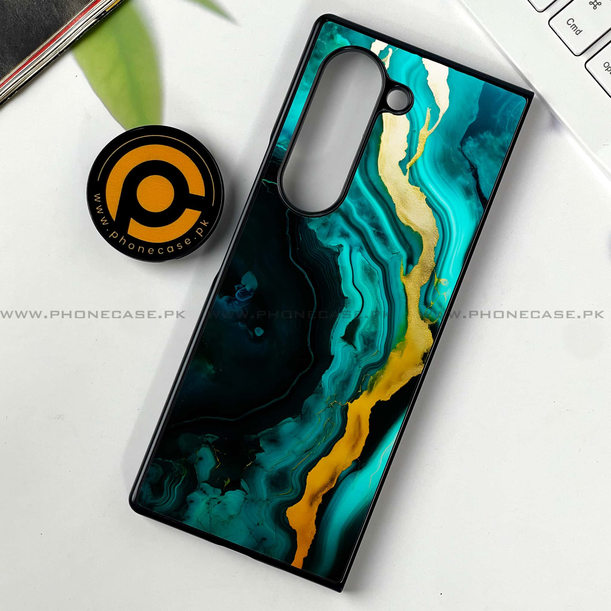 Samsung Galaxy Z Fold 6 - Liquid Marble 2.0 Series - Premium Printed Metal soft Bumper shock Proof Case