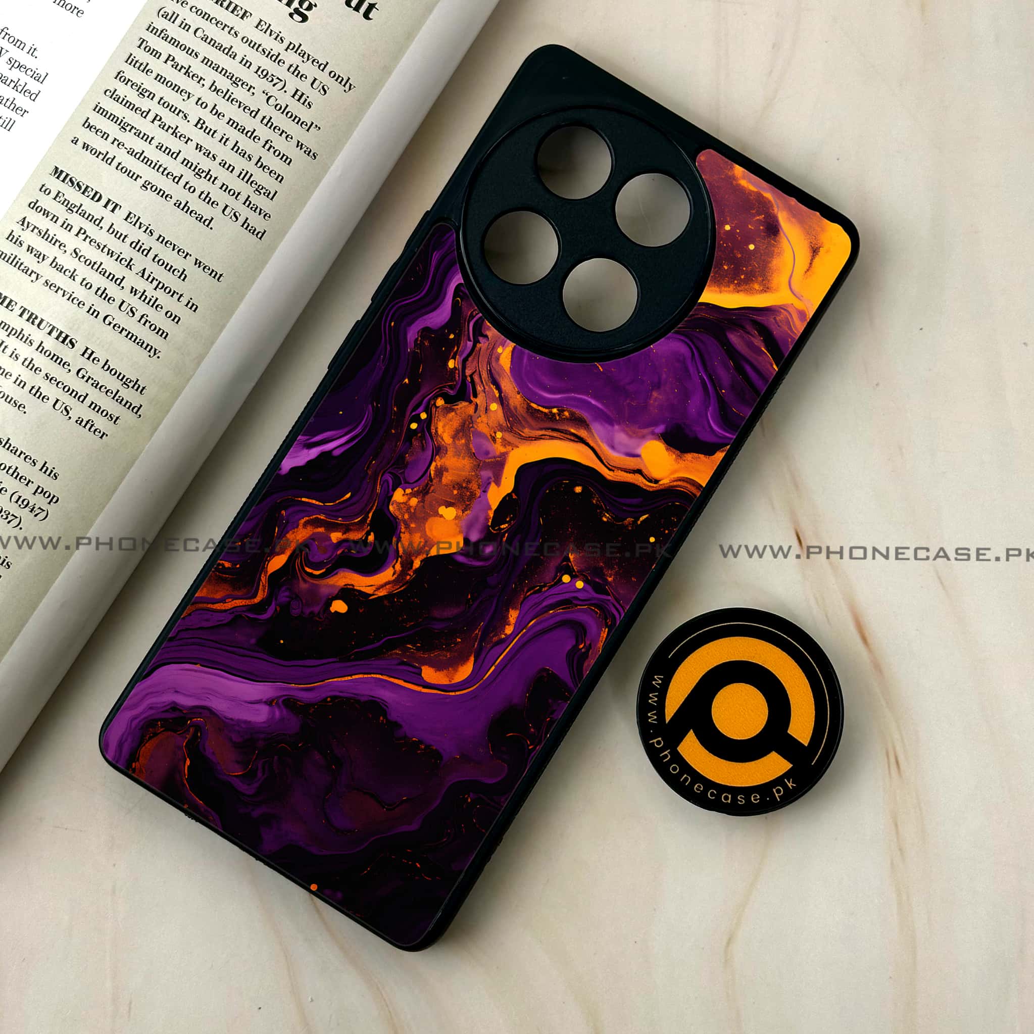 Tecno Camon 30s - Liquid Marble 2.0 Series - Premium Metal Printed soft Bumper shock Proof Case
