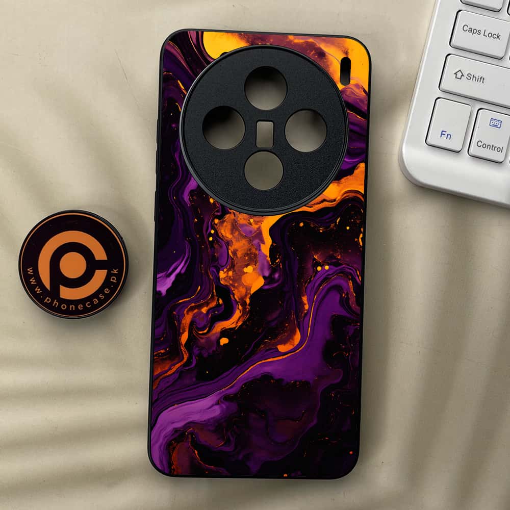 Vivo X200 - Liquid Marble 2.0 Series - Premium Metal  Printed soft Bumper shock Proof Case