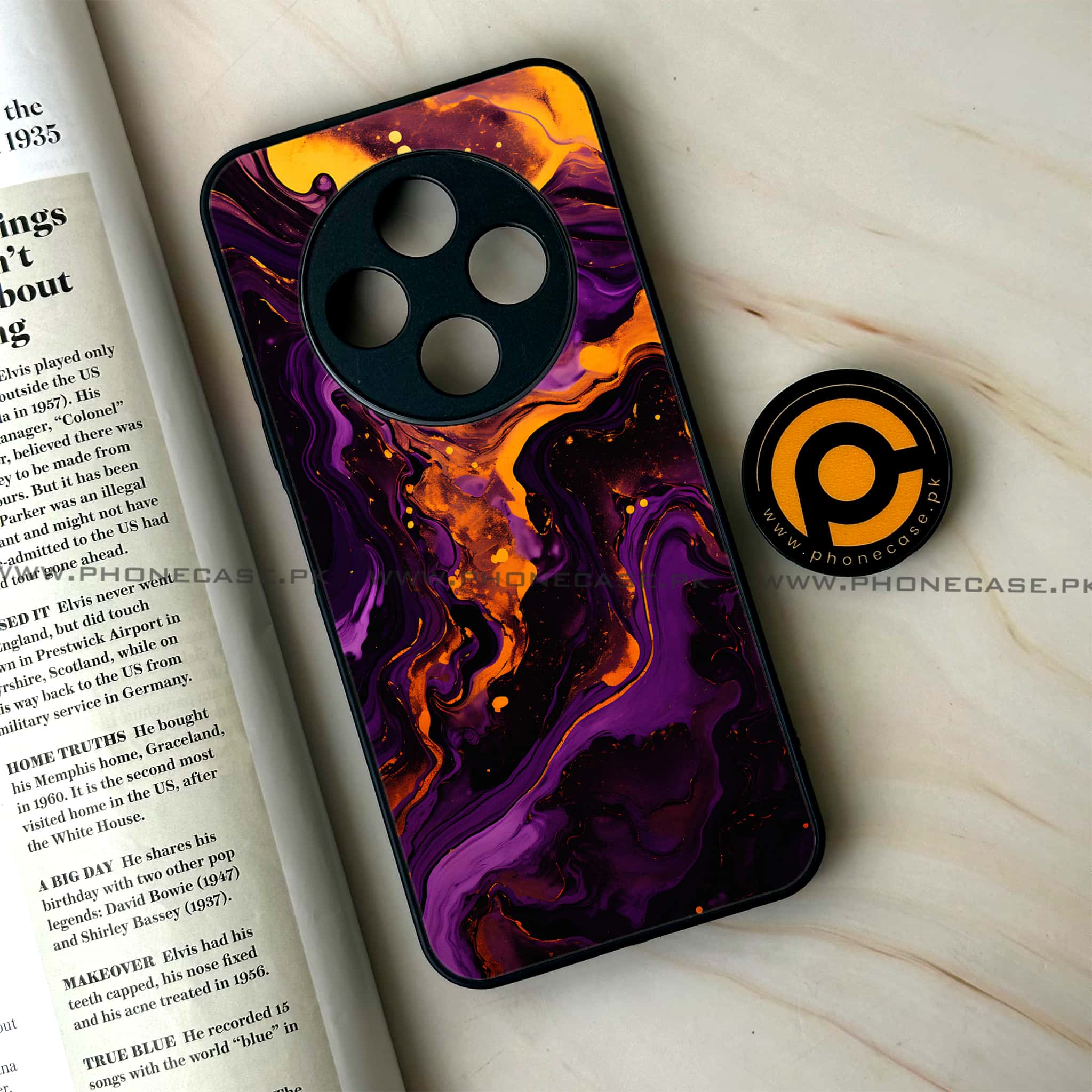 Oppo F27 Pro - Liquid Marble 2.0 Series - Premium Metal Printed soft Bumper Shock Proof Case