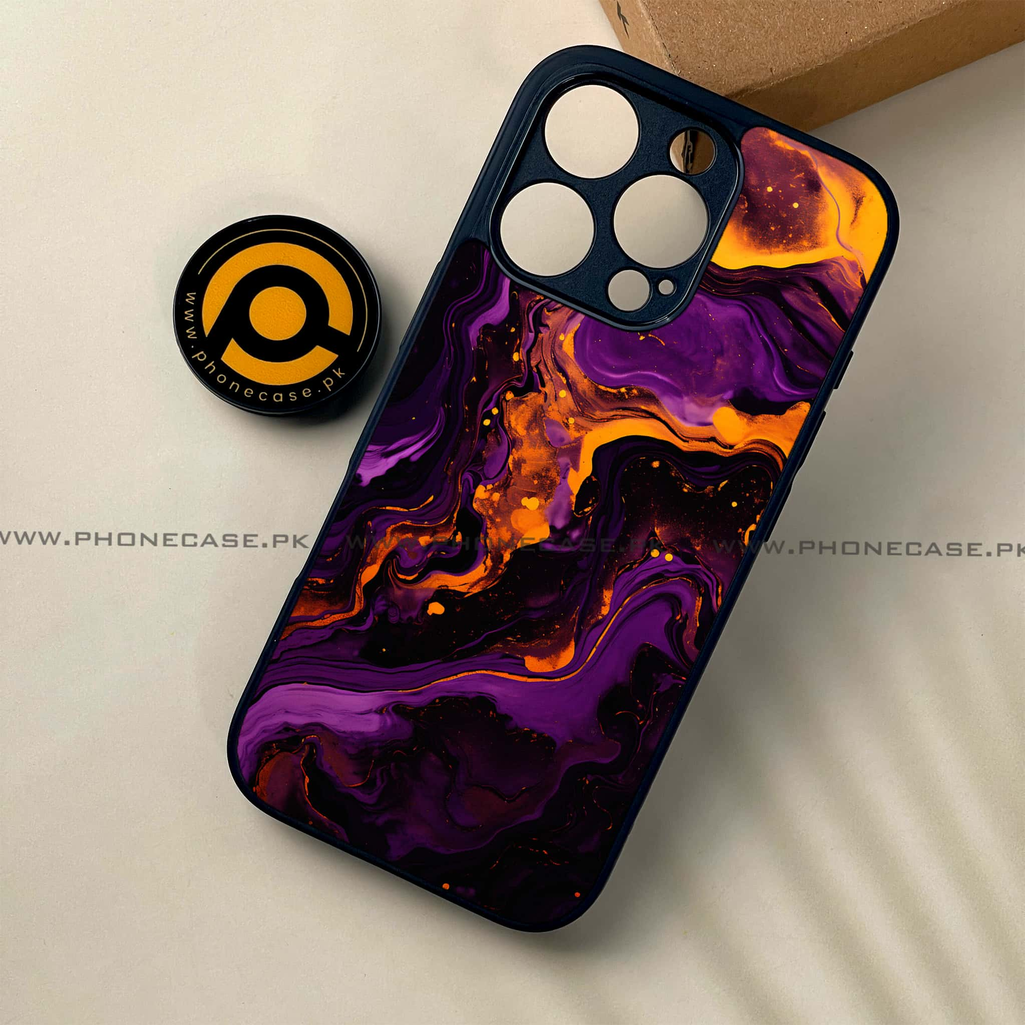 iPhone 16 Pro - Liquid Marble 2.0 Series - Premium Printed Glass soft Bumper shock Proof Case