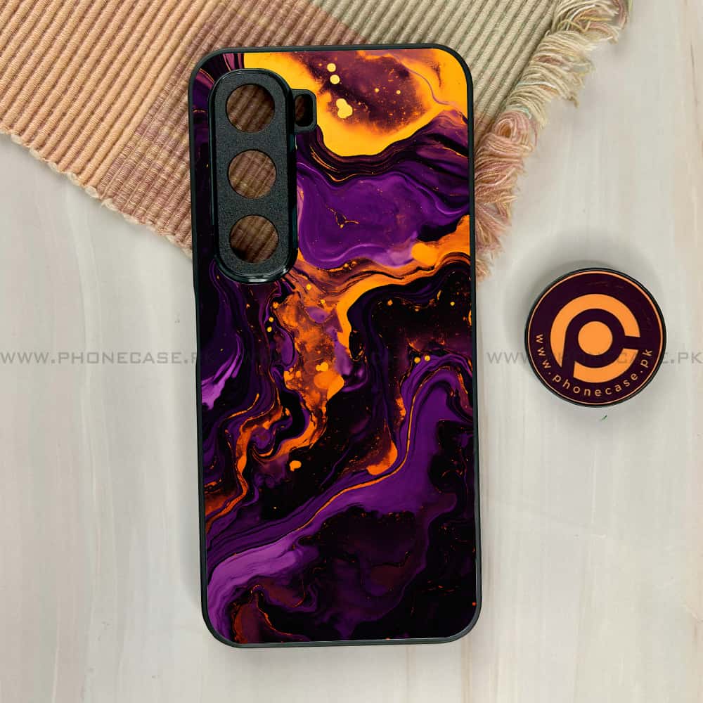 Infinix Hot 60i - Liquid Marble 2.0 Series - Premium Metal Printed soft Bumper shock Proof Case
