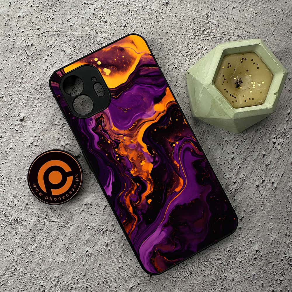 Nothing Phone 2 - Liquid Marble 2.0 Series - Premium Metal  Printed soft Bumper shock Proof Case