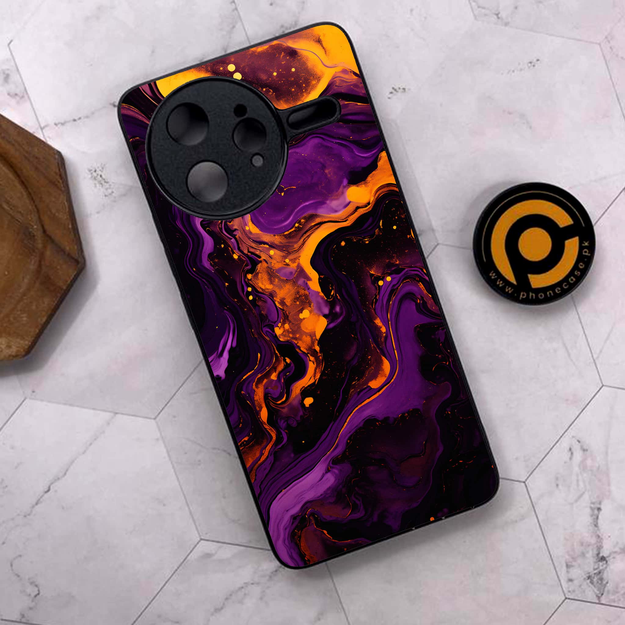 Xiaomi Poco F7 Ultra 5G - Liquid Marble 2.0 Series - Premium Metal Printed soft Bumper shock Proof Case