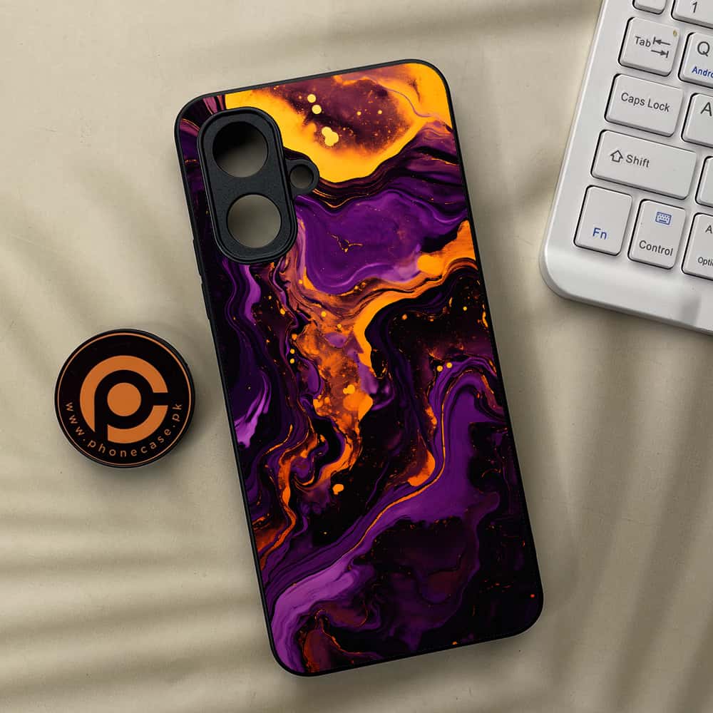 Tecno Spark Go 2 - Liquid Marble 2.0 Series - Premium Metal Printed soft Bumper Shock Proof Case