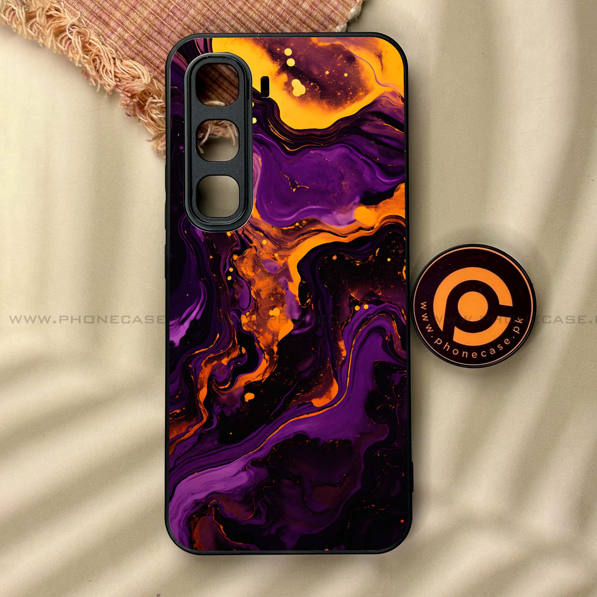 Infinix Hot 60 Pro - Liquid Marble 2.0 Series - Premium Metal Printed soft Bumper shock Proof Case