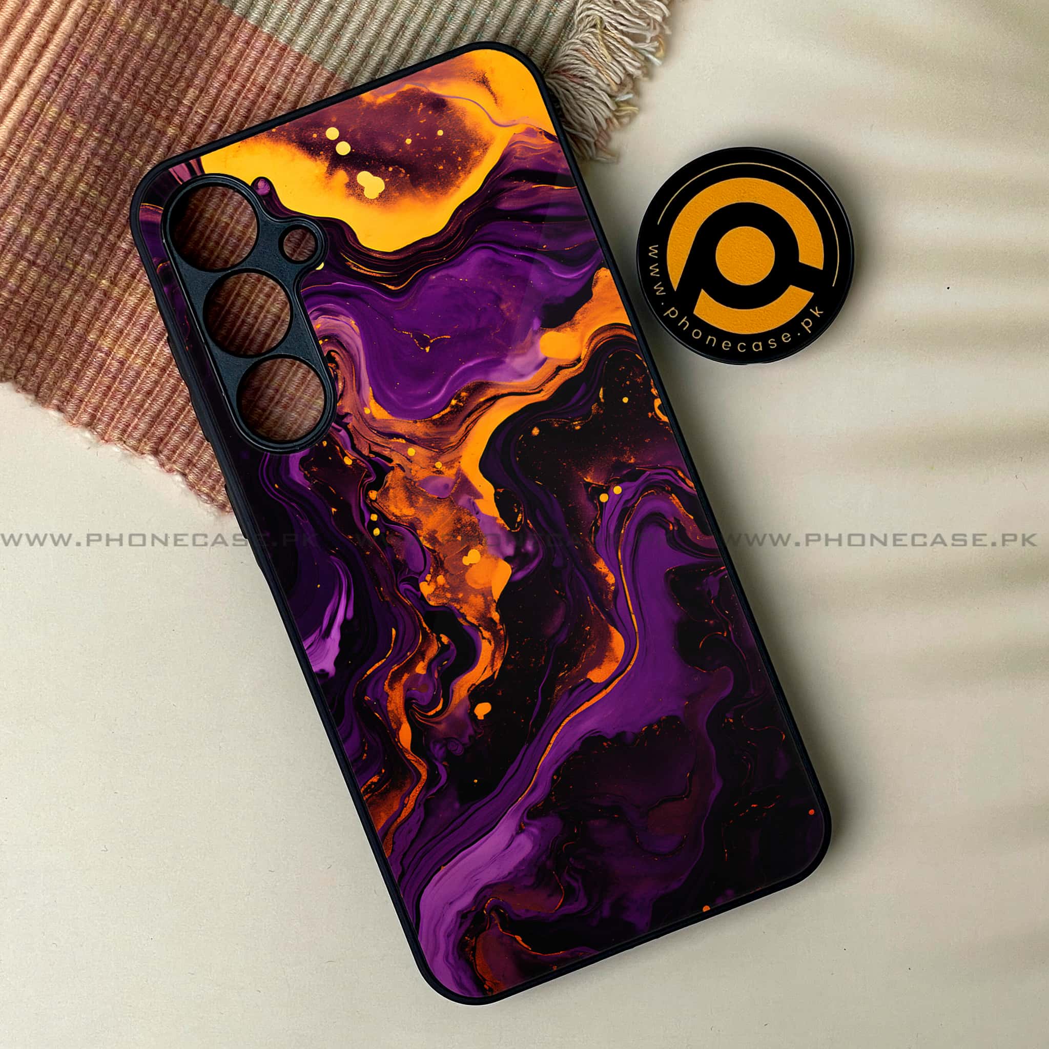 Samsung Galaxy A25 - Liquid Marble 2.0 Series - Premium Printed Glass soft Bumper shock Proof Case