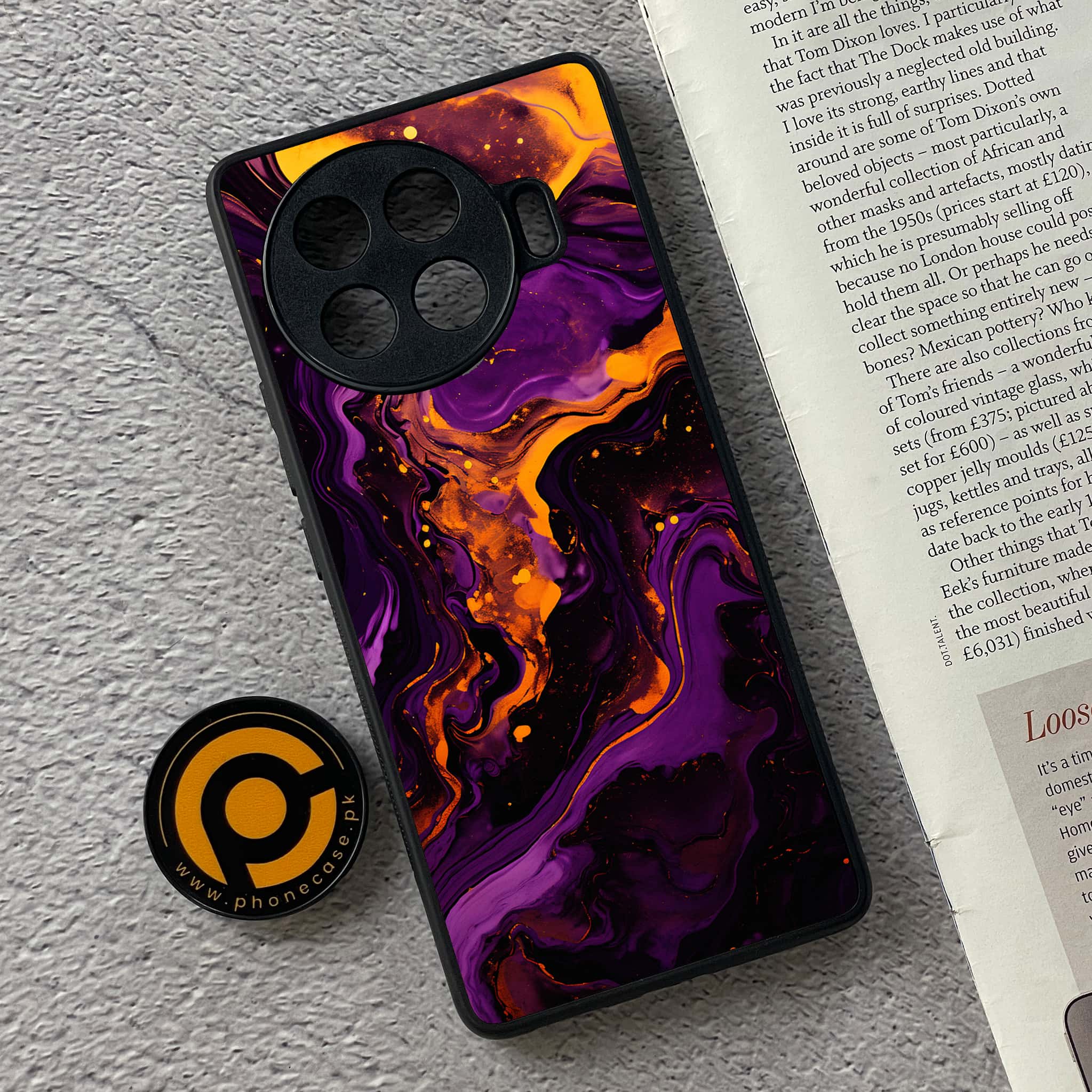 Tecno Spark 20 pro plus - Liquid Marble 2.0 Series - Premium Printed Glass soft Bumper shock Proof Case