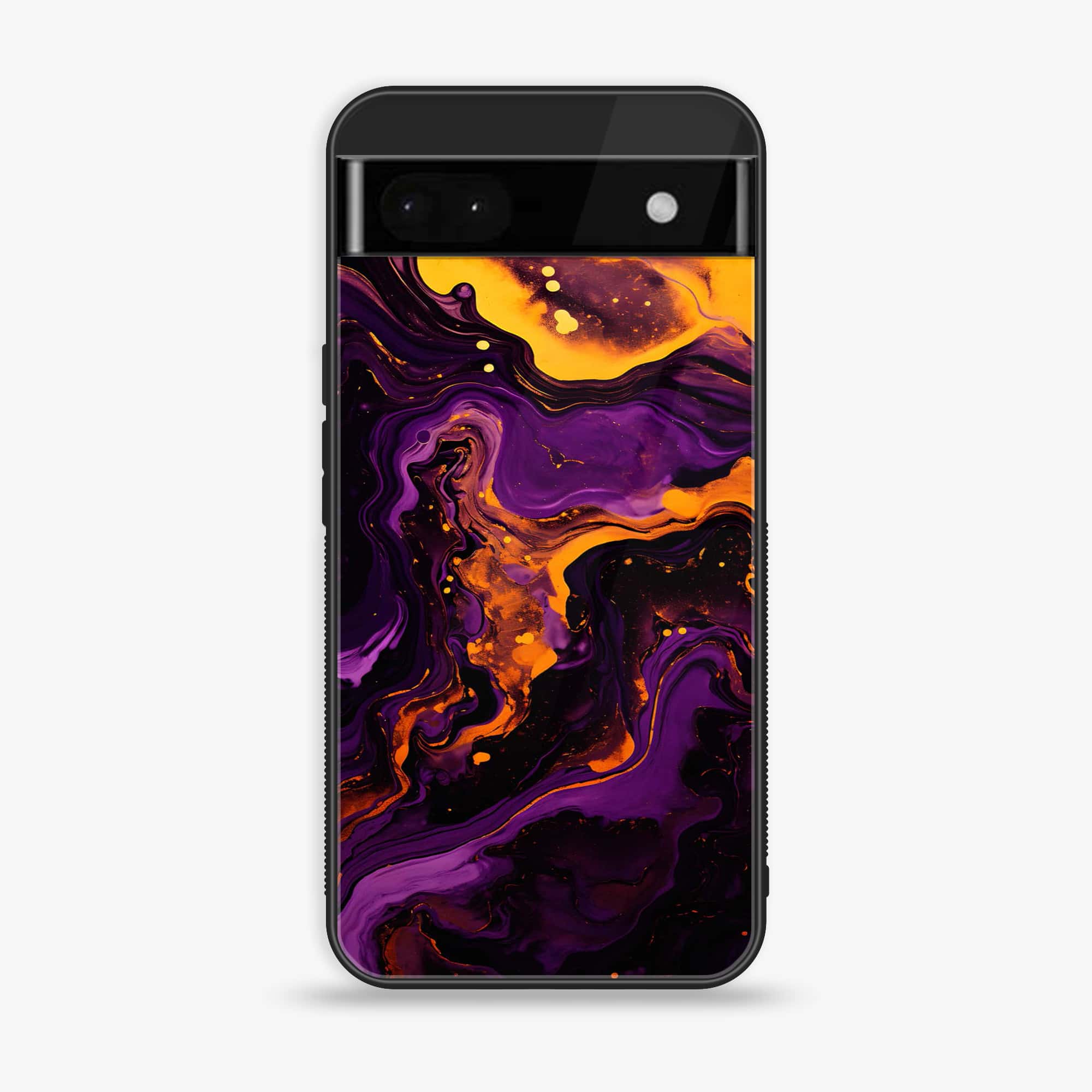 Google Pixel 6A - Liquid Marble 2.0 Series - Premium Metal Printed soft Bumper Shock Proof Case