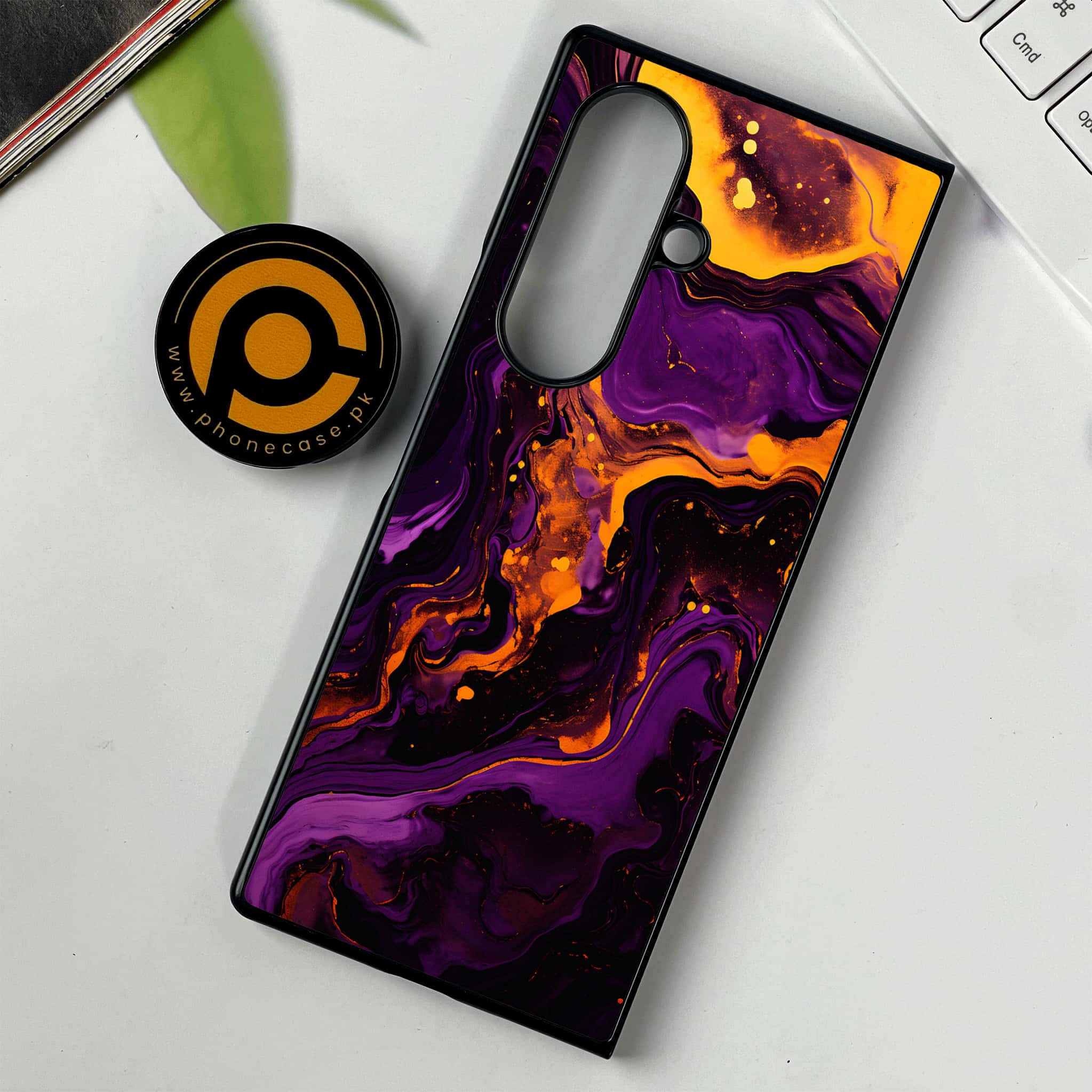 Samsung Galaxy Z Fold 7 - Liquid Marble 2.0 Series - Premium Metal Printed soft Bumper shock Proof Case