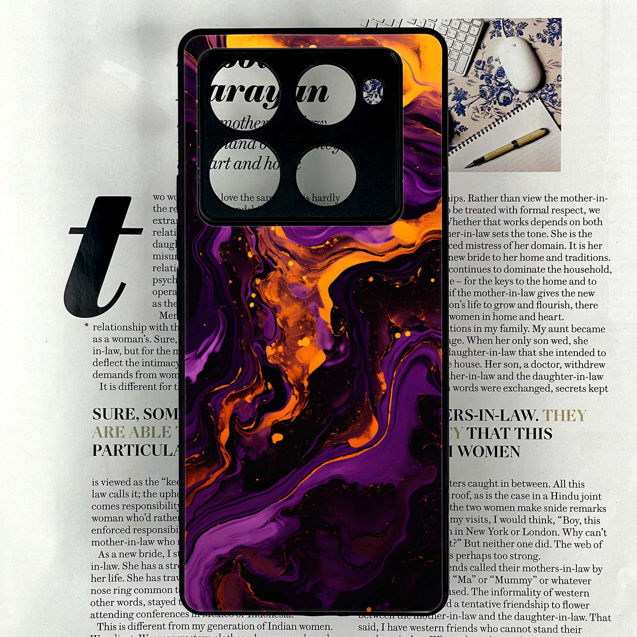 Infinix Note 40 Pro Plus - Liquid Marble 2.0 Series - Premium Metal Printed soft Bumper shock Proof Case