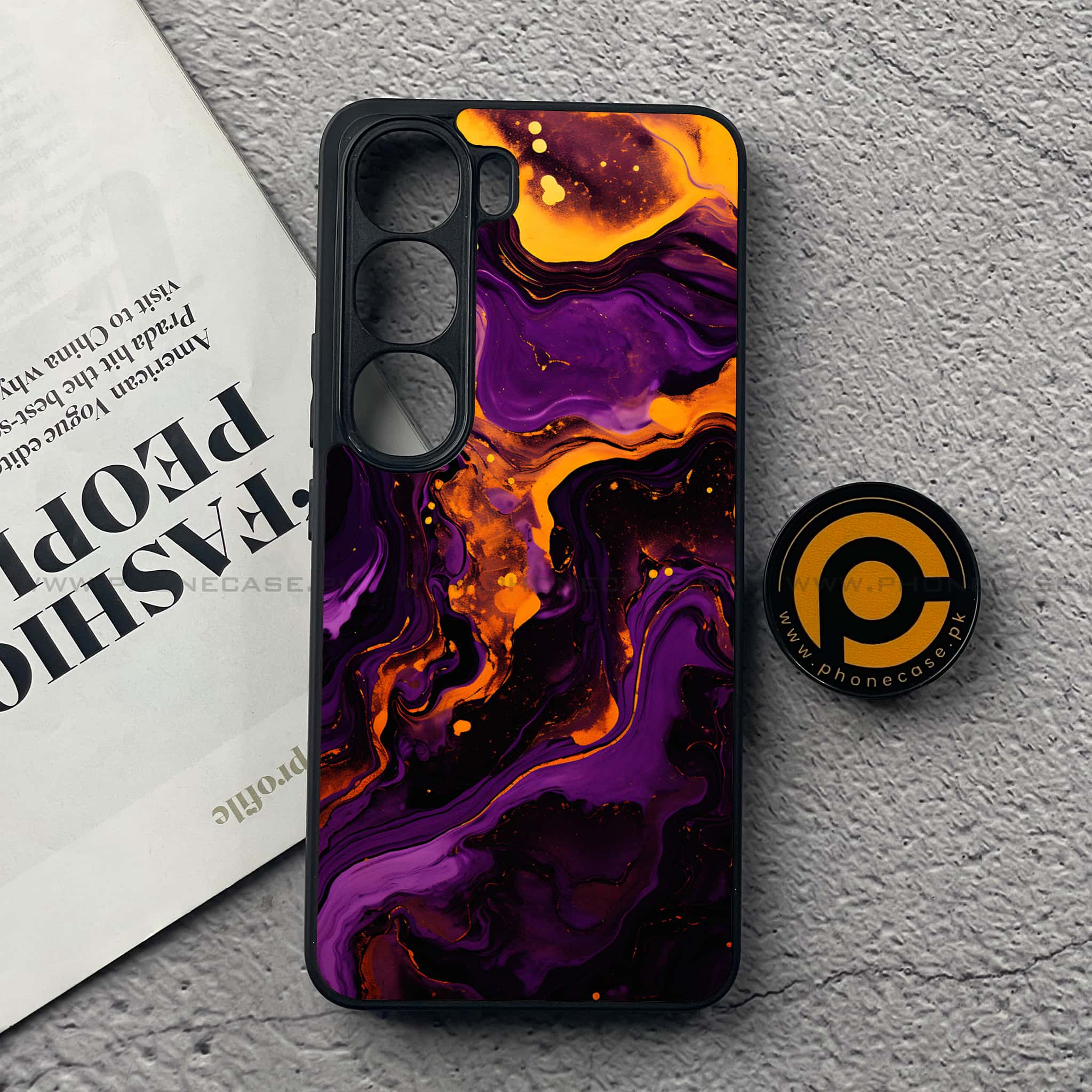 Vivo V40 Lite (IDN) - Liquid Marble 2.0 Series - Premium Metal Printed soft Bumper Shock Proof Case