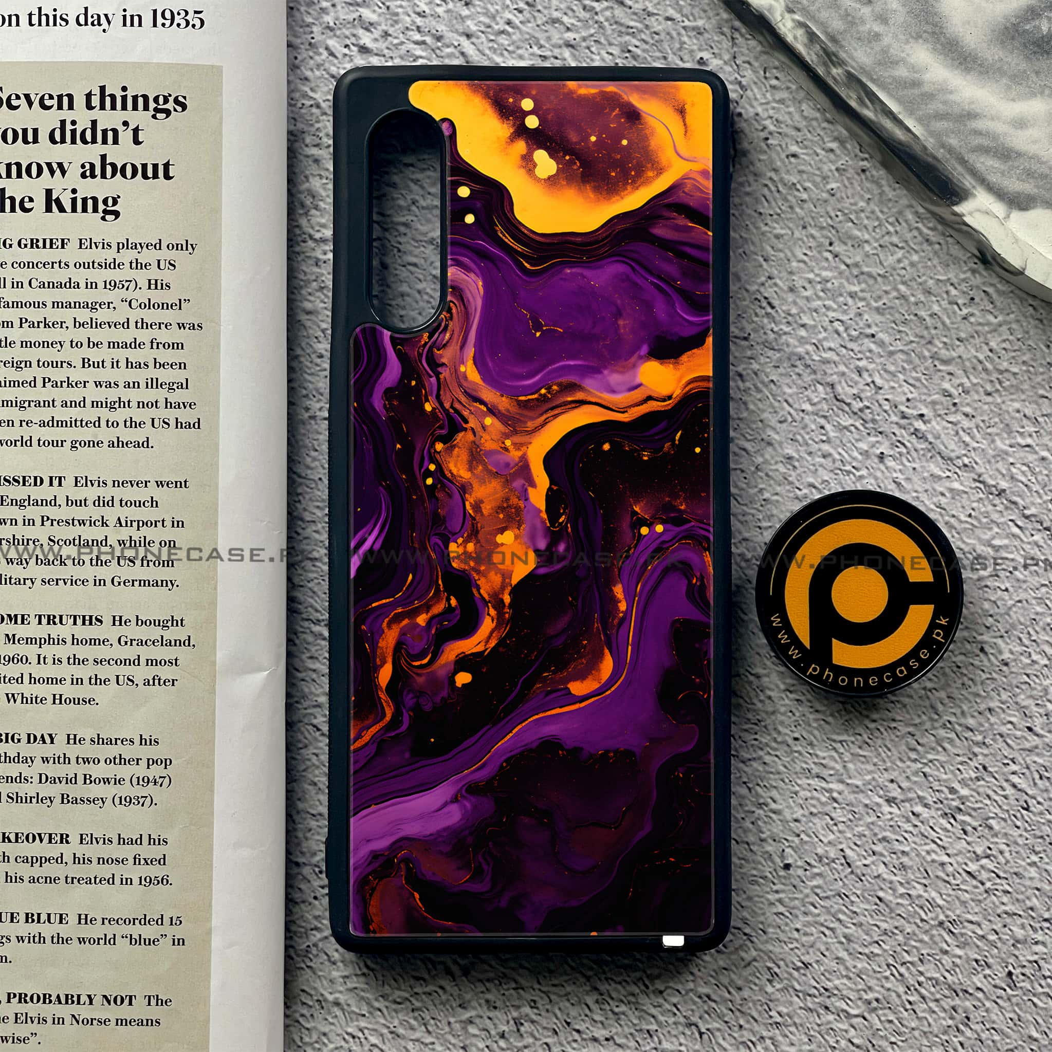 LG Velvet - Liquid Marble 2.0 Series - Premium Printed Glass soft Bumper shock Proof Case