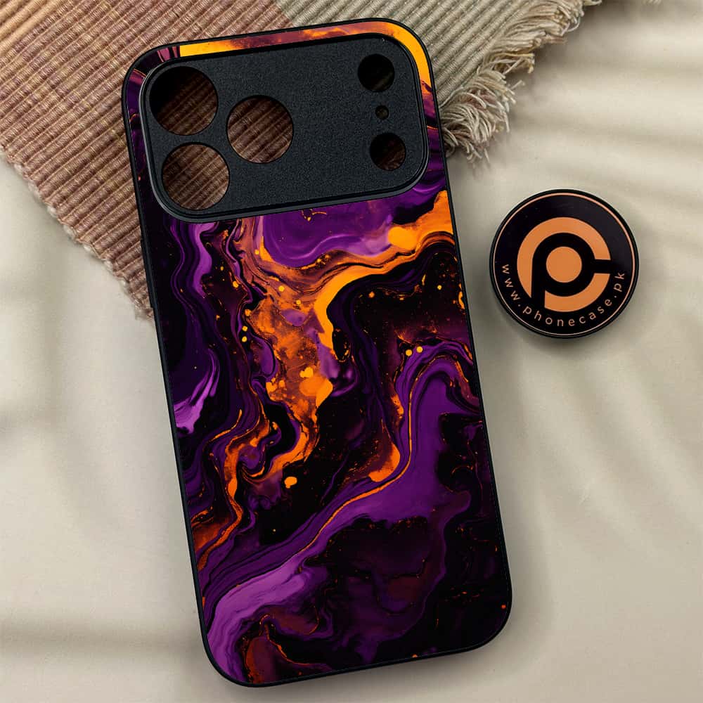 iPhone 17 Pro Max - Liquid Marble 2.0 Series - Premium Metal Printed soft Bumper shock Proof Case