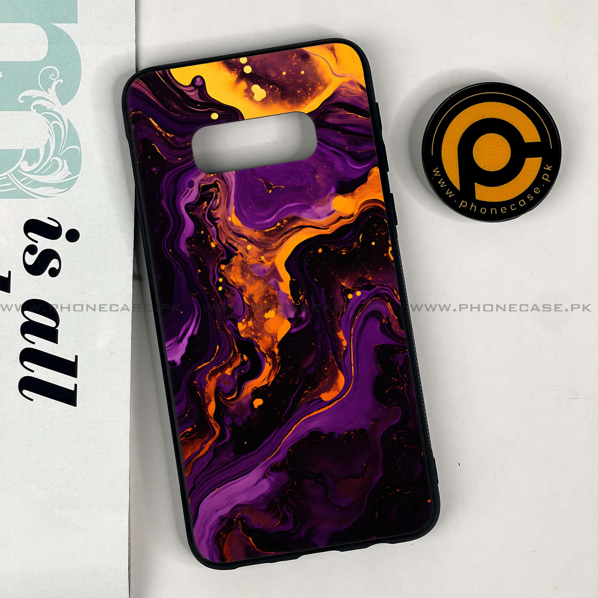 Galaxy S10e - Liquid Marble 2.0 Series - Premium Printed Glass soft Bumper shock Proof Case