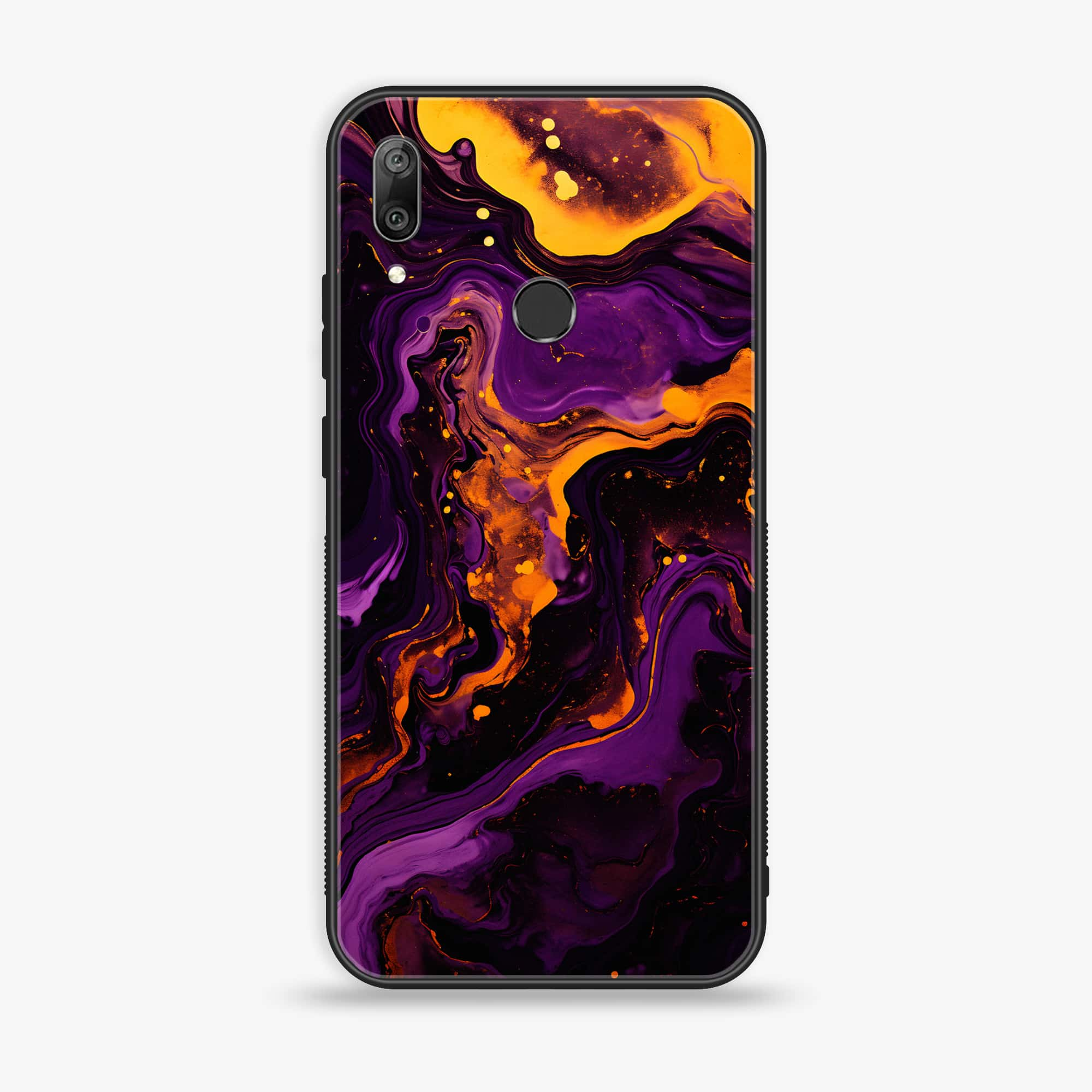 Huawei Y7 Prime (2019) - Liquid Marble 2.0 Series - Premium Printed Glass soft Bumper shock Proof Case