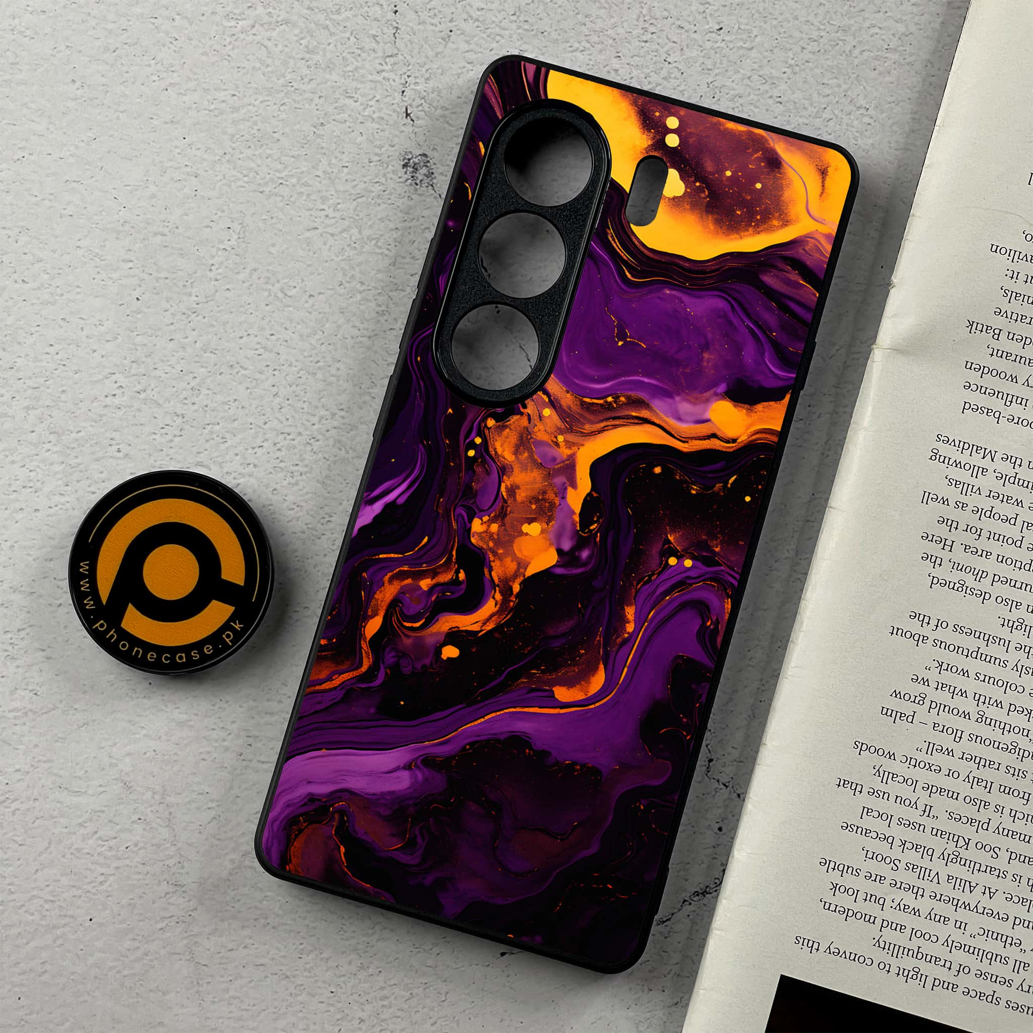 Tecno Camon 40 Pro - Liquid Marble 2.0 Series - Premium Metal Printed Soft Bumper Shockproof Case