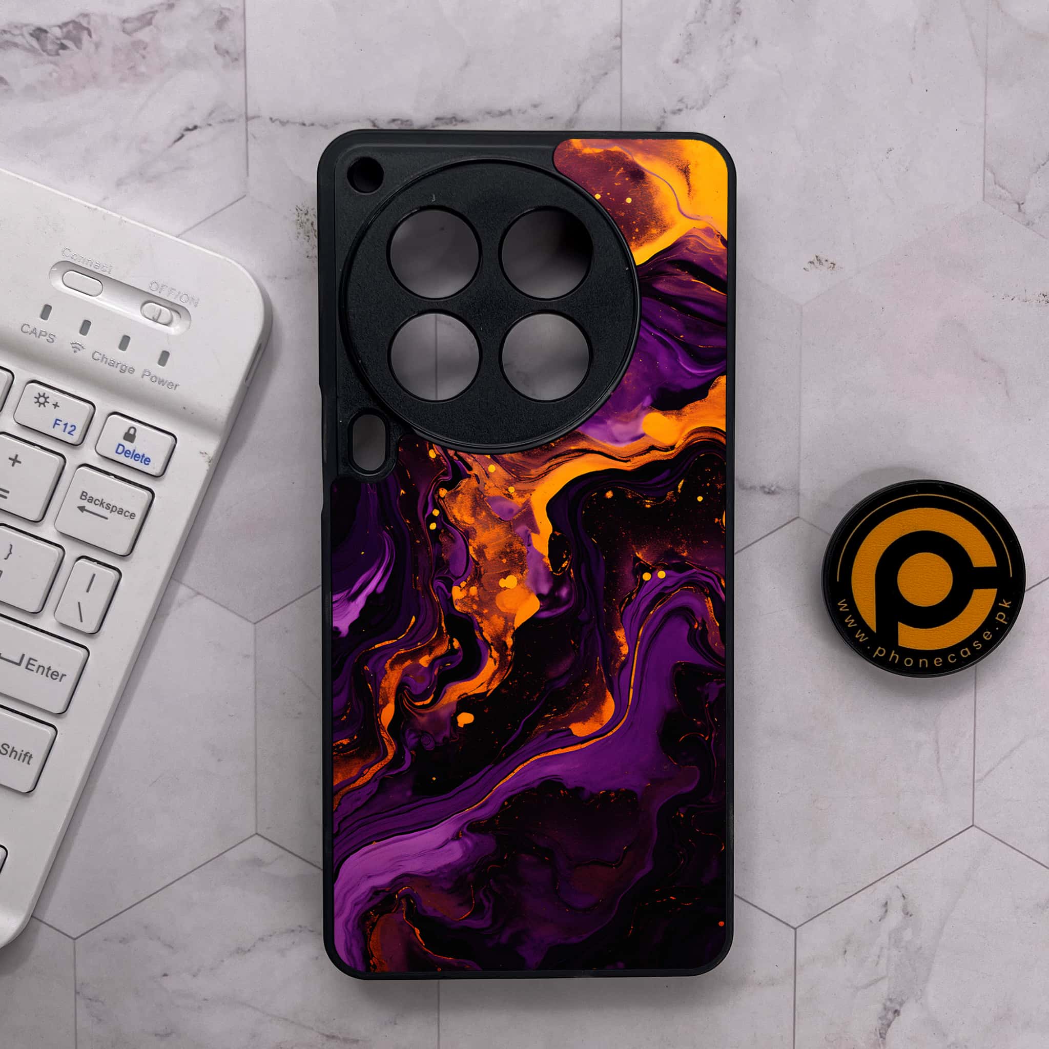 Tecno Camon 30 Premier - Liquid Marble 2.0 Series - Premium Metal Printed soft Bumper shock Proof Case