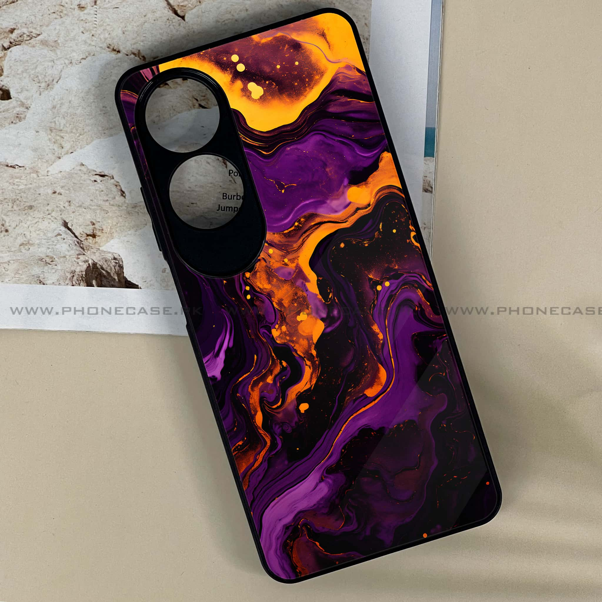 Oppo A60 - Liquid Marble 2.0 Series - Premium Printed Metal soft Bumper shock Proof Case