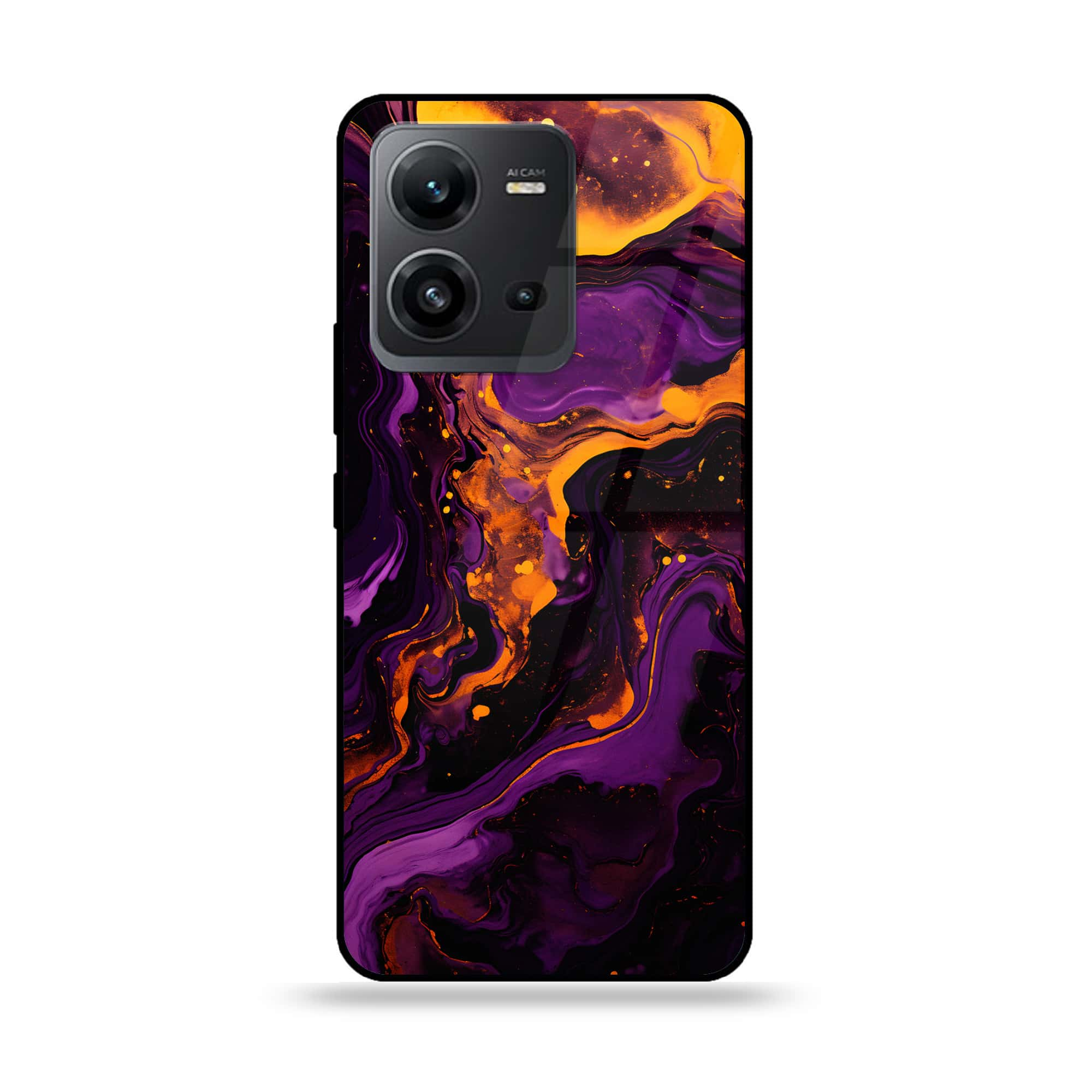 Vivo V25e  - Liquid Marble 2.0 Series - Premium Printed Glass soft Bumper shock Proof Case