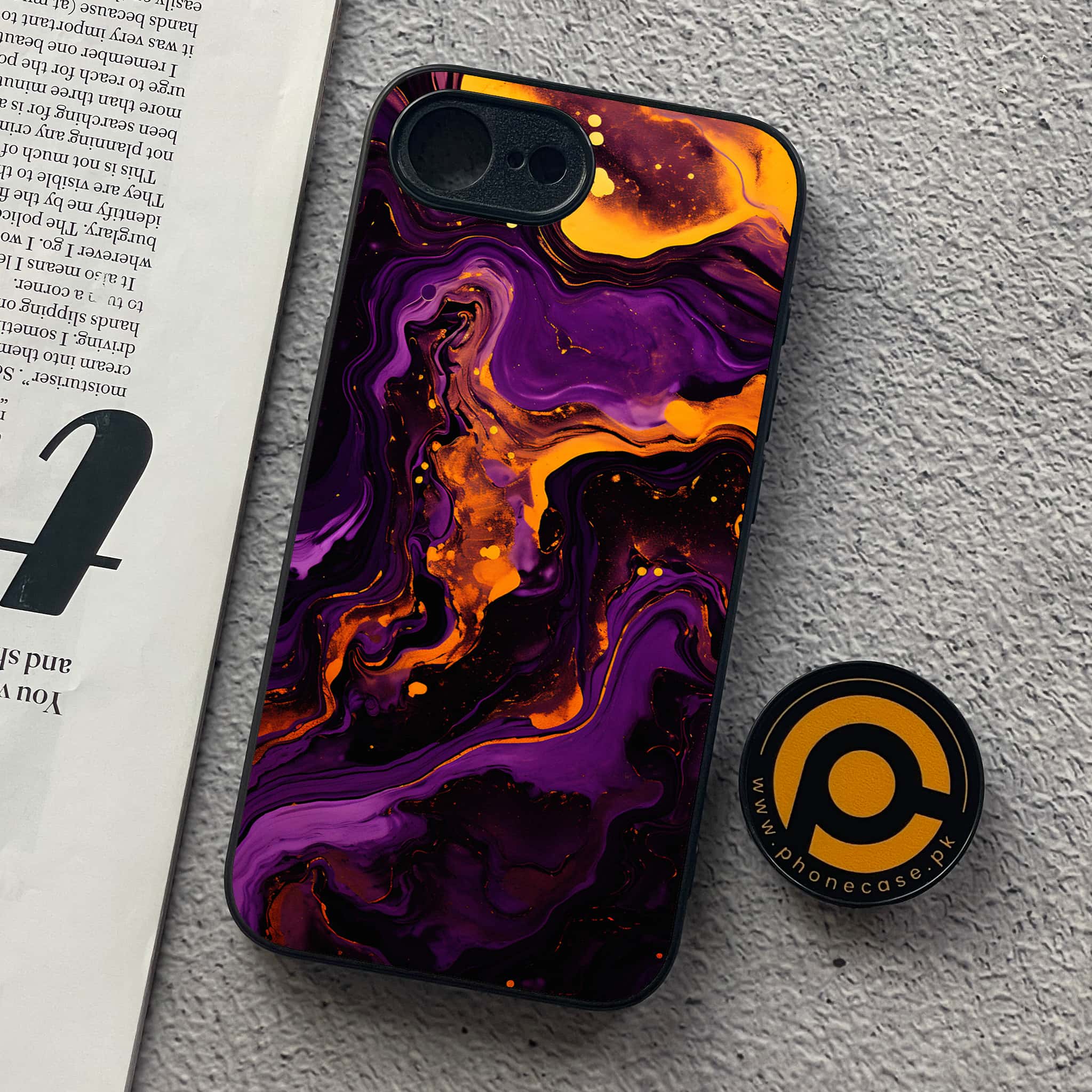 iPhone 16e - Liquid Marble 2.0 Series - Premium Metal  Printed soft Bumper shock Proof Case