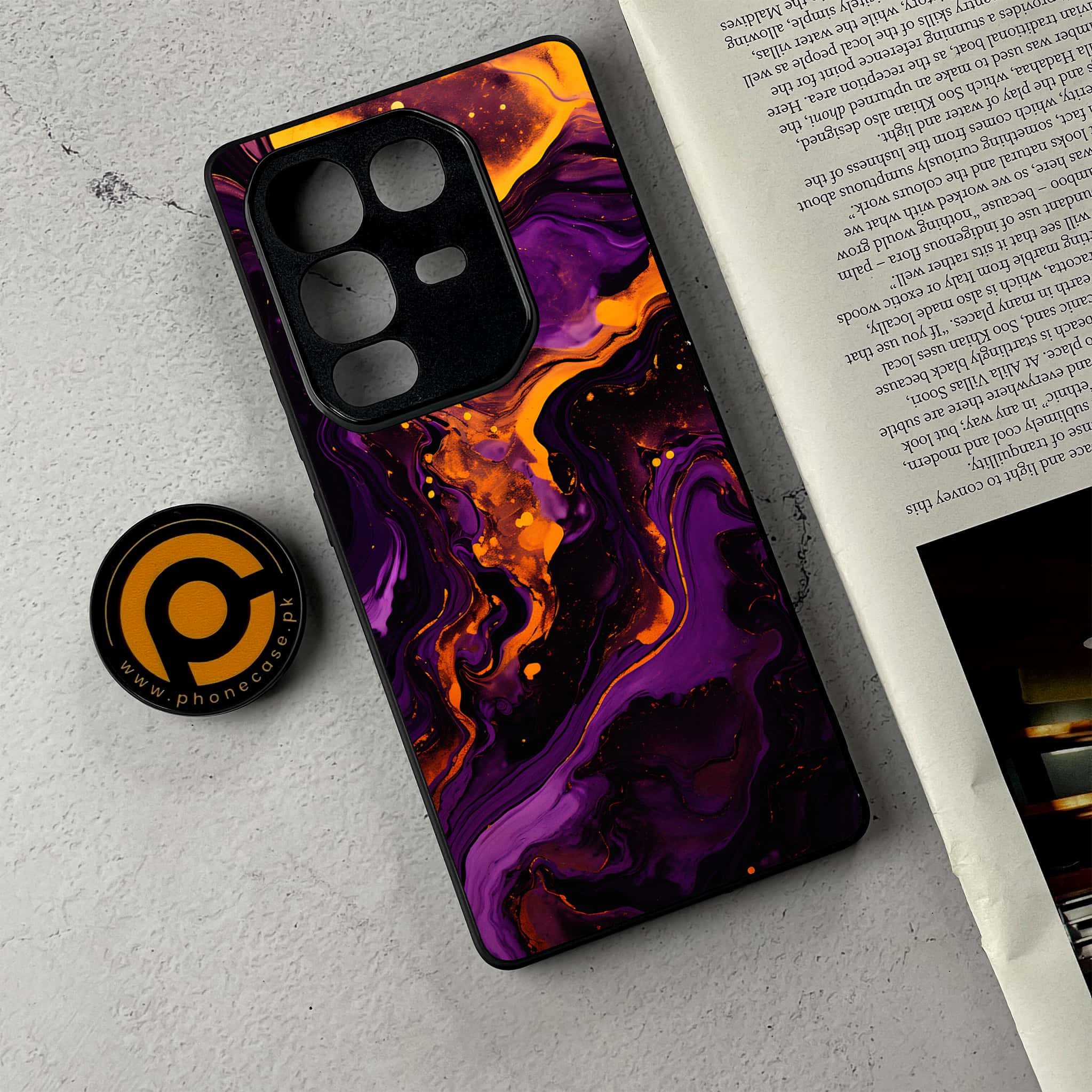 Infinix Note 50 Pro Plus - Liquid Marble 2.0 Series - Premium Metal Printed Soft Bumper Shockproof Case