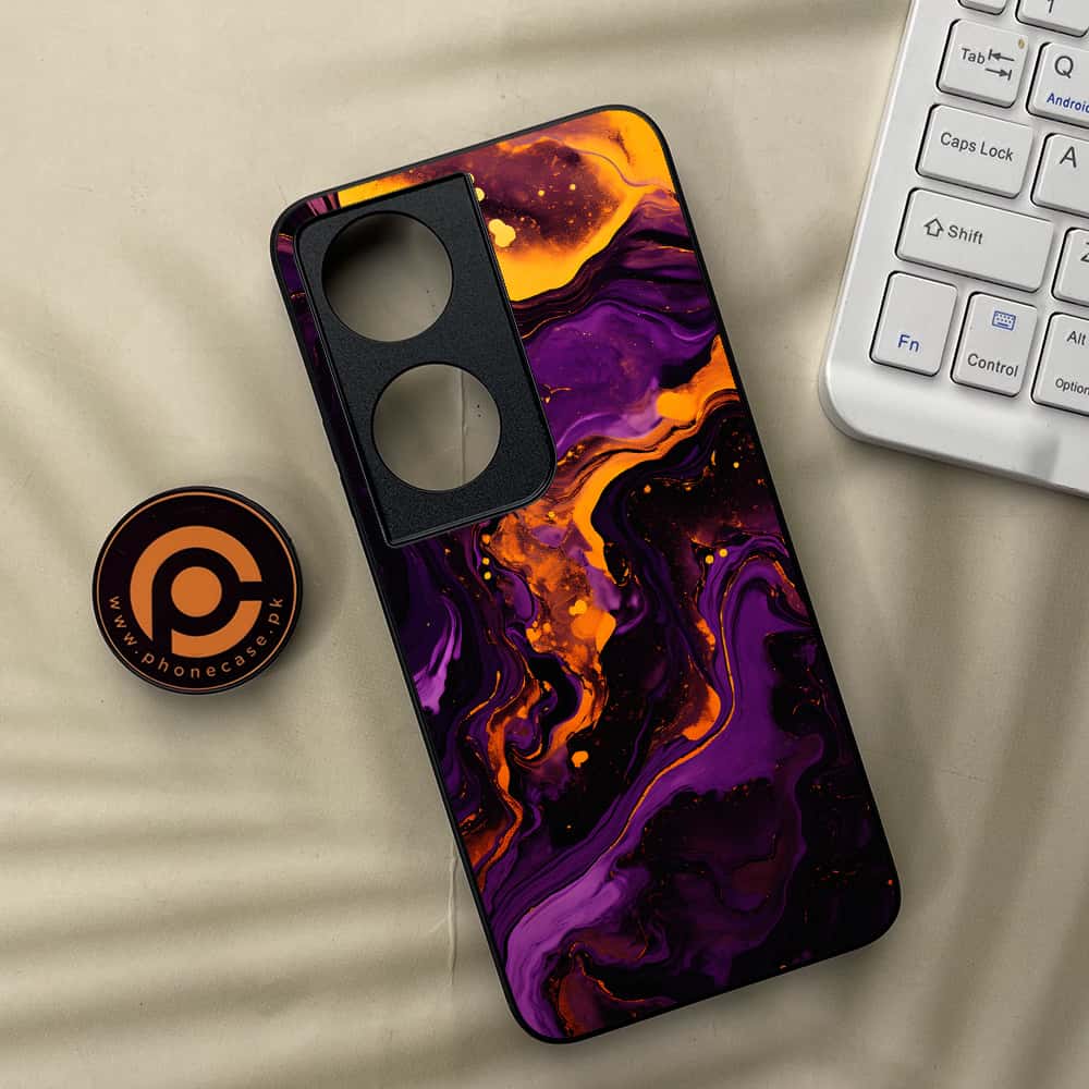 Honor X7b - Liquid Marble 2.0 Series - Premium Metal  Printed soft Bumper shock Proof Case