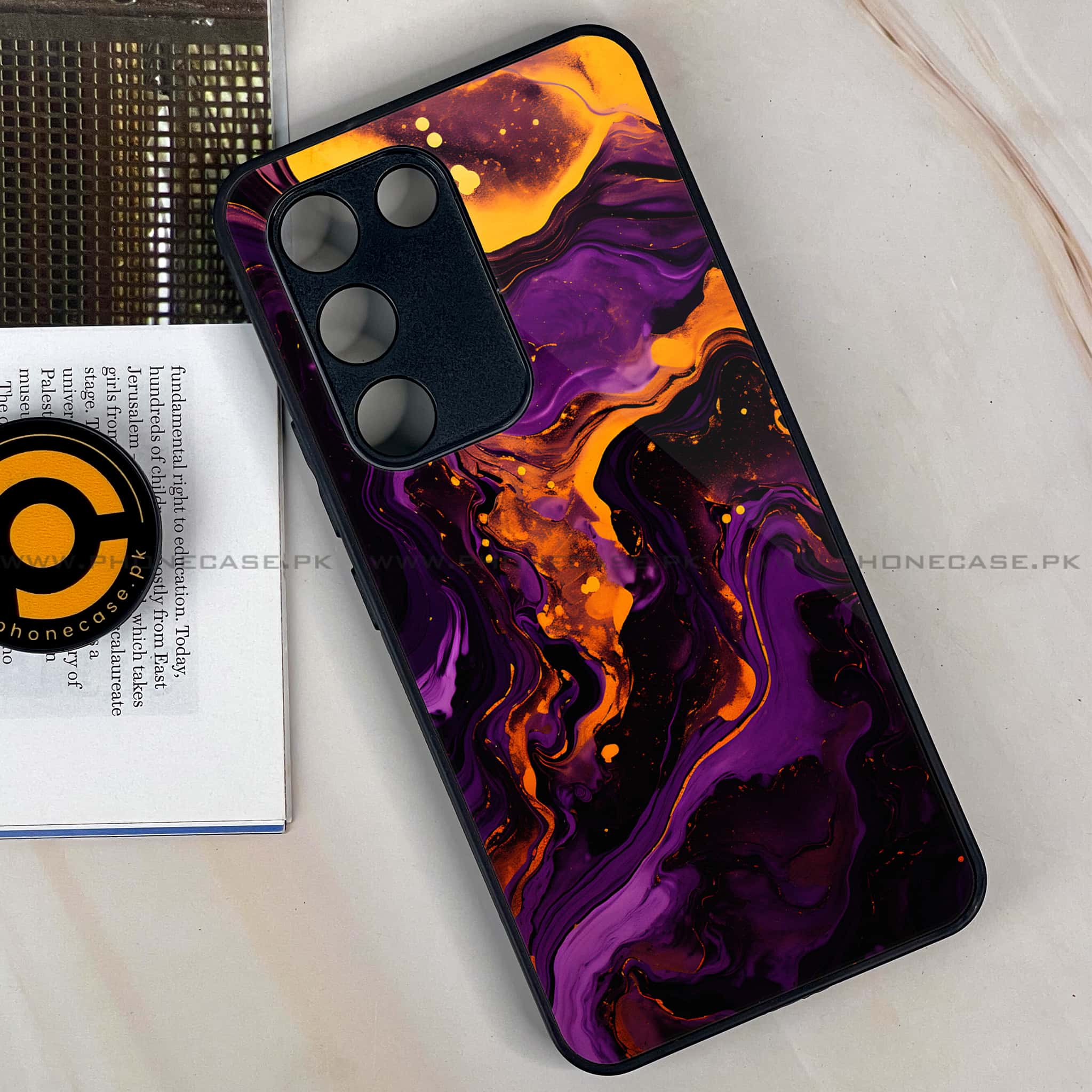 Vivo Y200e - Liquid Marble 2.0 Series - Premium Metal Printed soft Bumper shock Proof Case