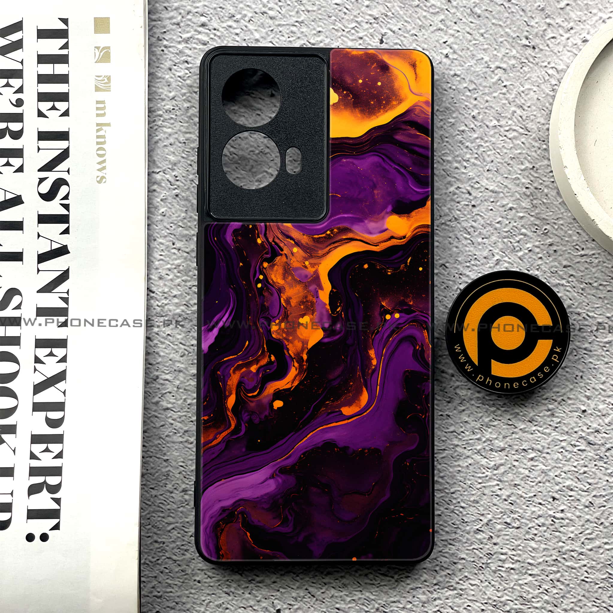 Moto G85 - Liquid Marble 2.0 Series - Premium Printed Glass soft Bumper shock Proof Case