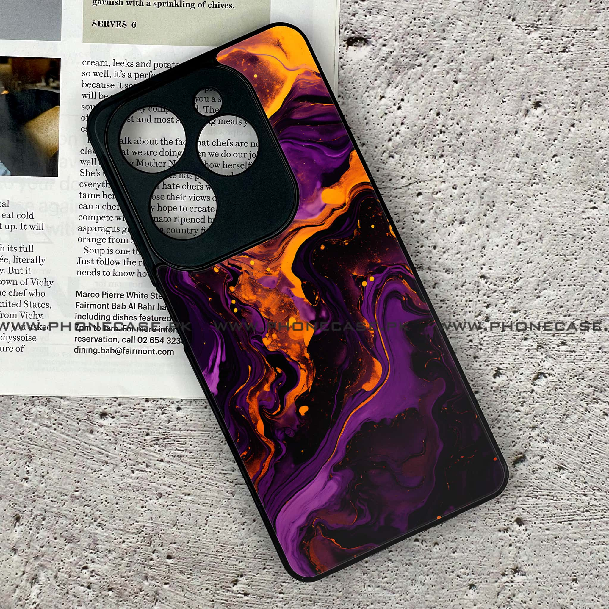 Infinix Hot 40 Pro - Liquid Marble 2.0 Series - Premium Printed Glass soft Bumper shock Proof Case