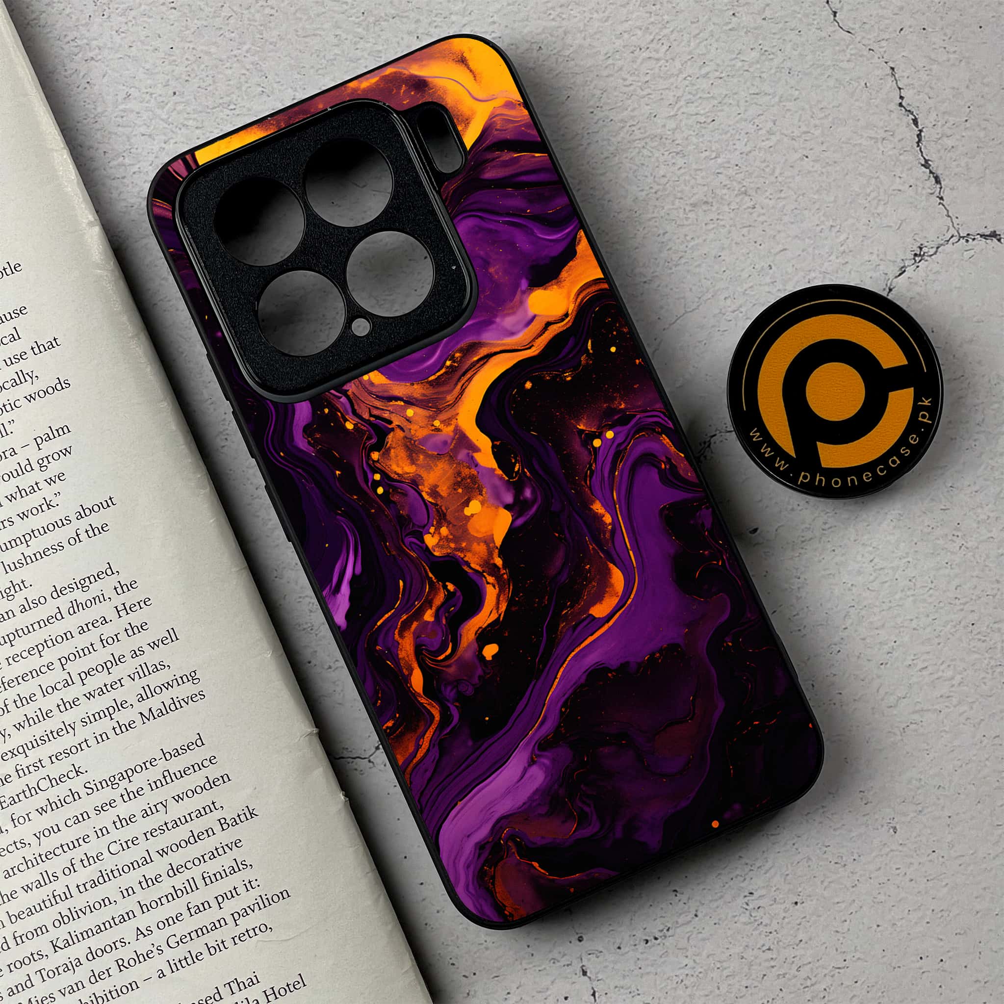 Xiaomi 15 - Liquid Marble 2.0 Series - Premium Metal Printed soft Bumper shock Proof Case